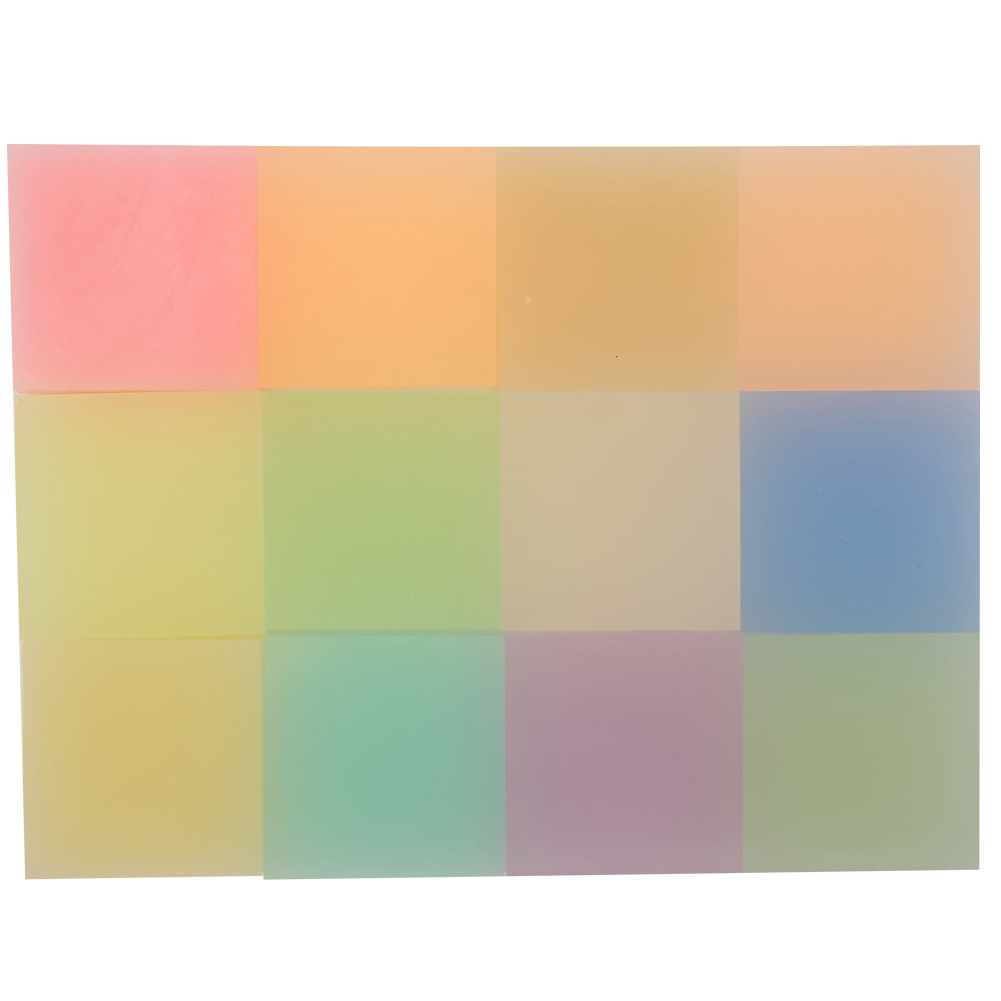 Set Mit 12 Durchscheinenden Gummiblöcken Zum Gravieren Und Stempeln, 5 X 5 X 1 Cm, Halbtransparenter Gummi