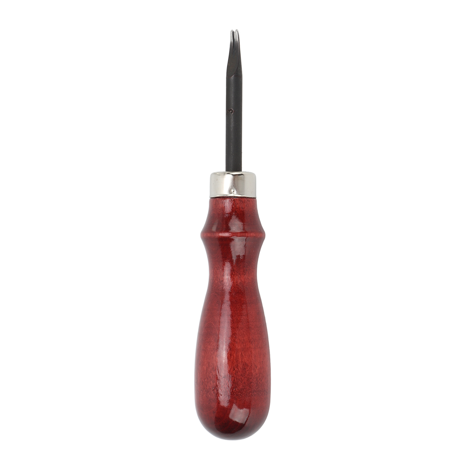 Tragbarer Lederkantenschneider, 1,2 Mm Stahl, Gebogener Holzgriff, Handgefertigtes Kantenwerkzeug Für Diy-lederarbeiten