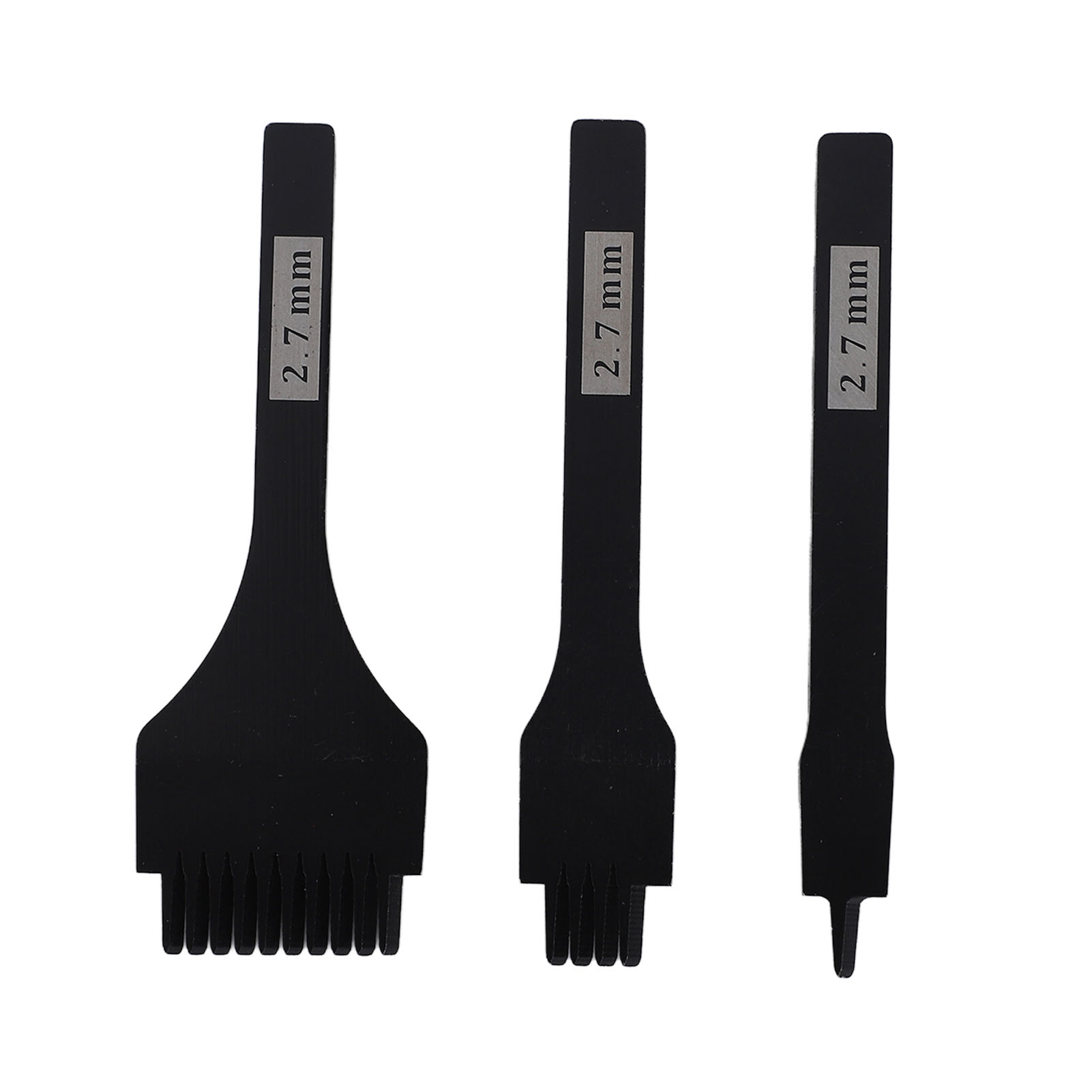 Set Mit 3 Ledergabeln, 2,7 Mm, Glänzend Schwarzer Griff, Lederstechwerkzeug Für Lederarbeiten