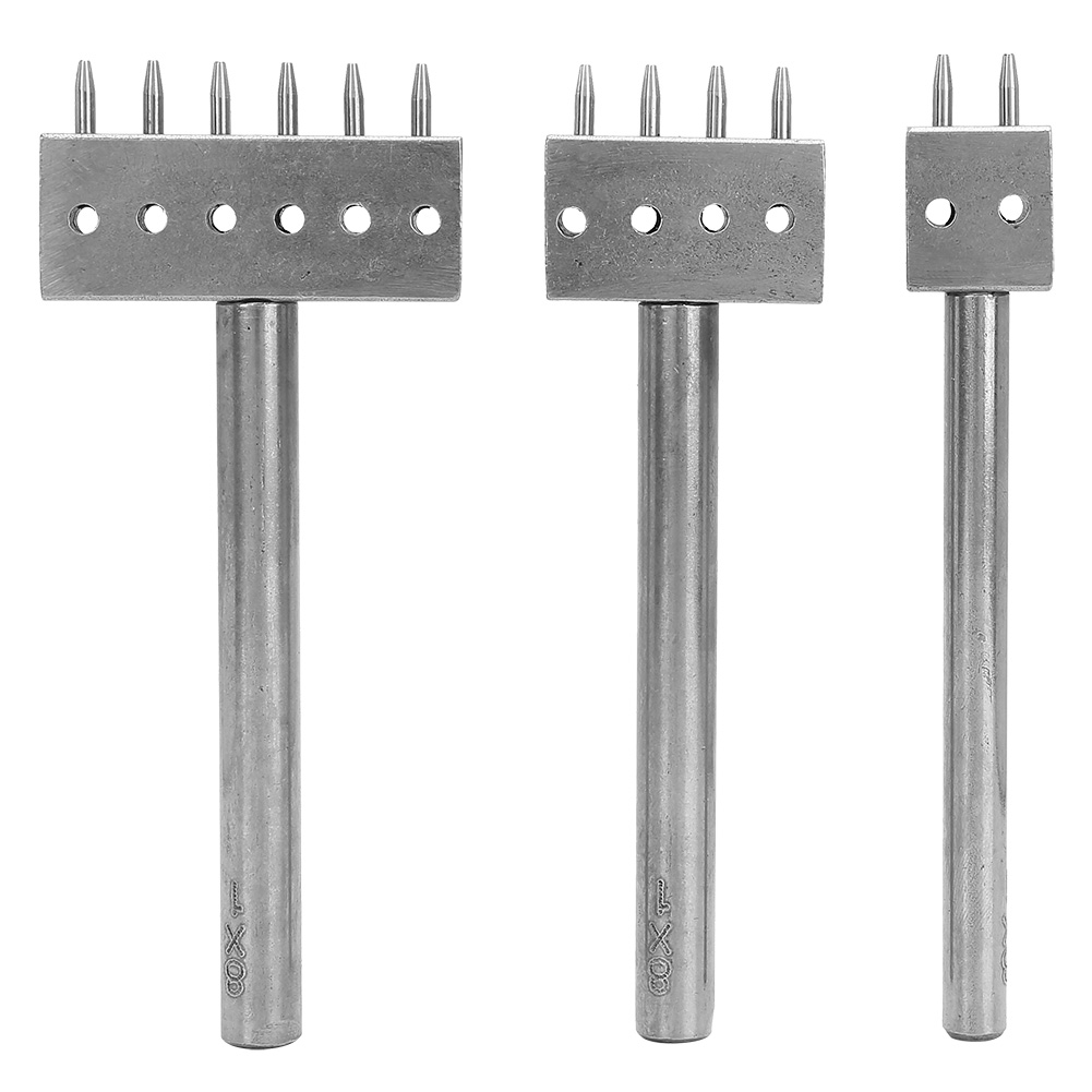 Set Mit 3 Drehbaren 8-mm-lochstanzen (2+4+6) Für Leder, Diy-lochwerkzeug, Gürtellocher, Lochset Für Lederarbeiten