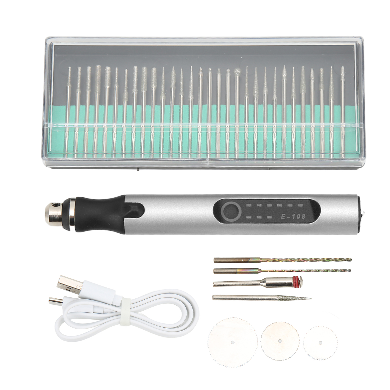 Wiederaufladbarer, Kabelloser Elektrischer Gravierer, 3 Geschwindigkeiten, Diy-bohr-, Schneid- Und Schleifwerkzeug, Metallgravurwerkzeug, Silber