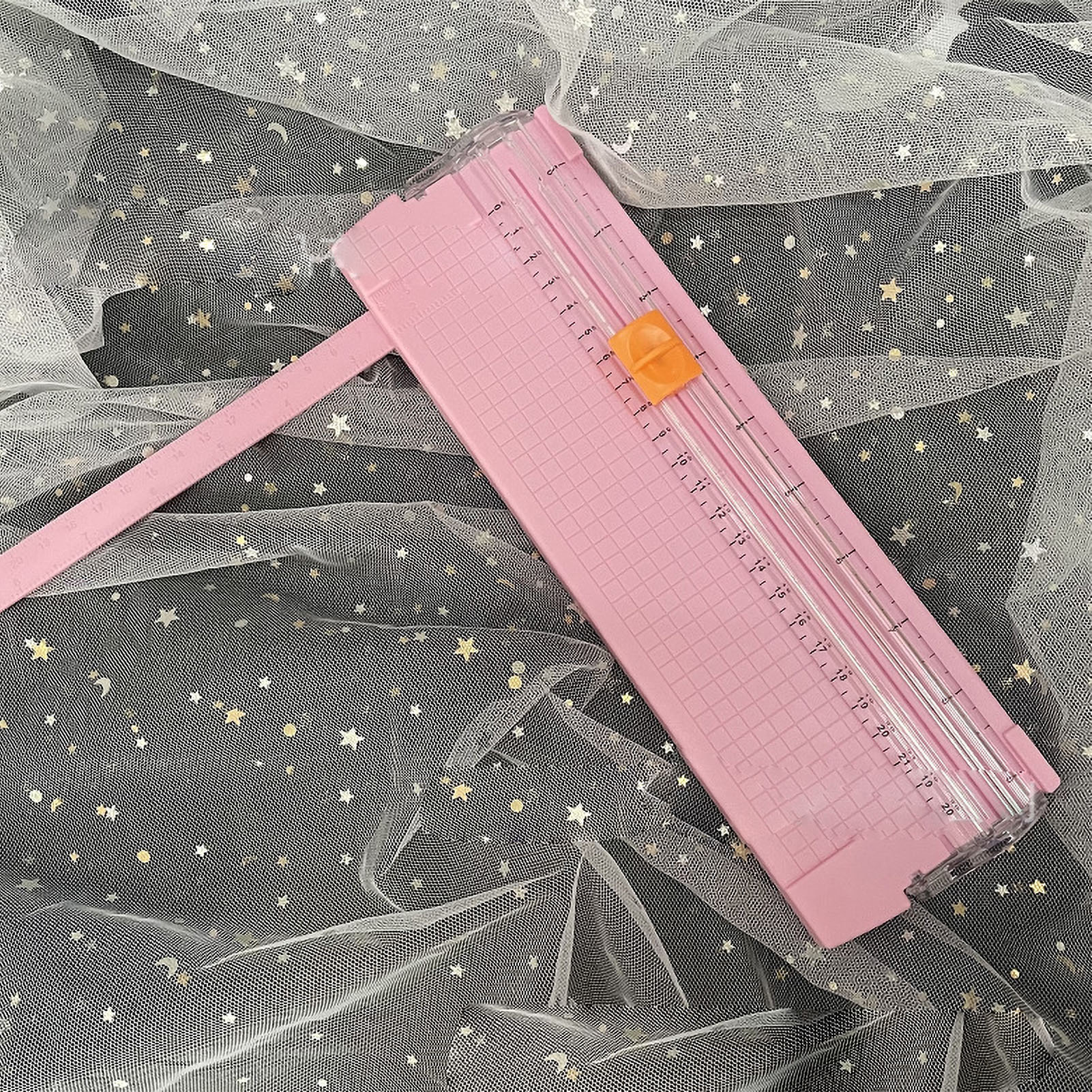Mini-klapppapierschneider, Klare Skala, Gratfrei, Kohlenstoffstahl, Zum Schneiden Von Scrapbooking-materialien, Rosa