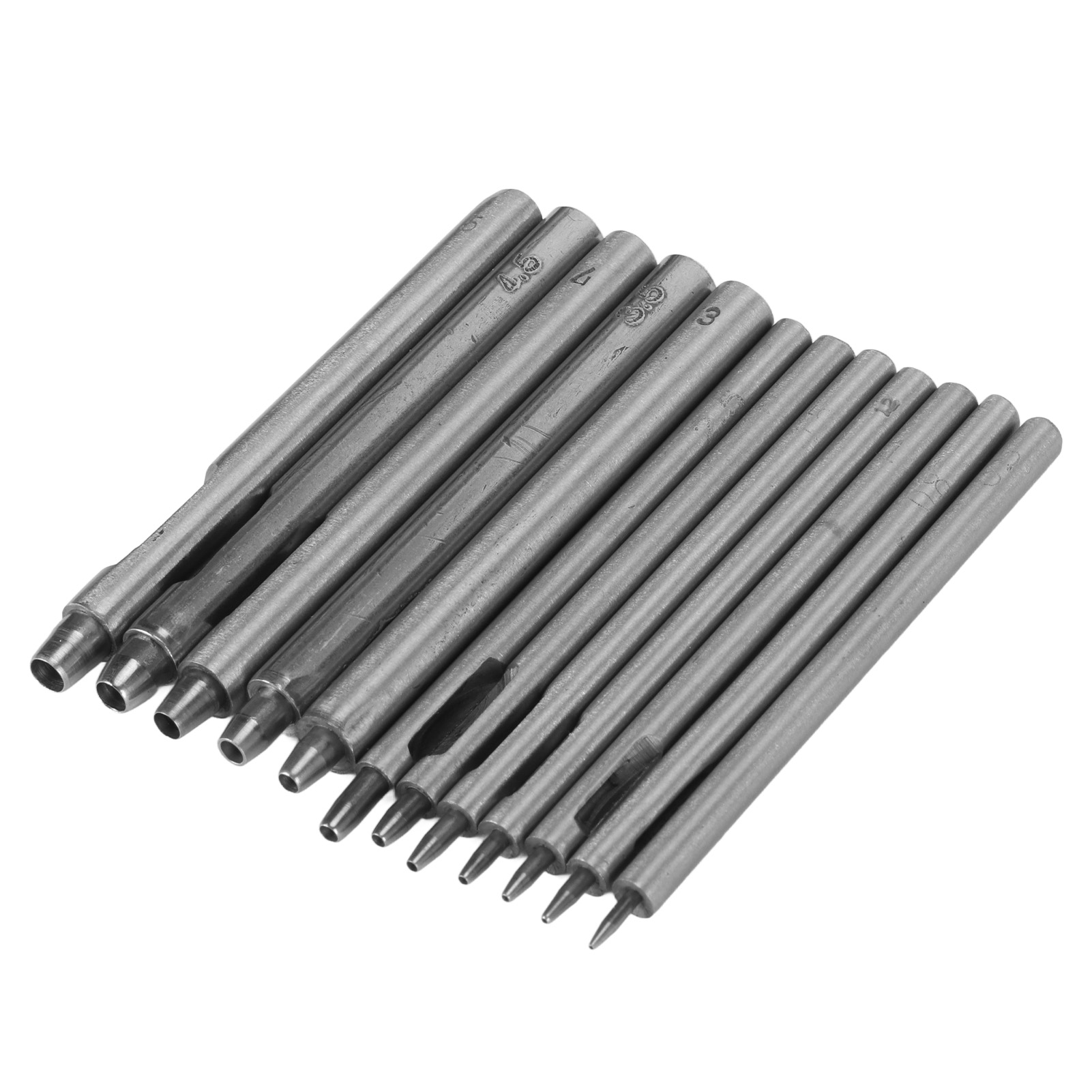 12-teiliges Set Lederlochstanzen 0,5–5 Mm, Hohlstanzen Für Uhrenarmbänder, Gürtel, Bohrwerkzeug
