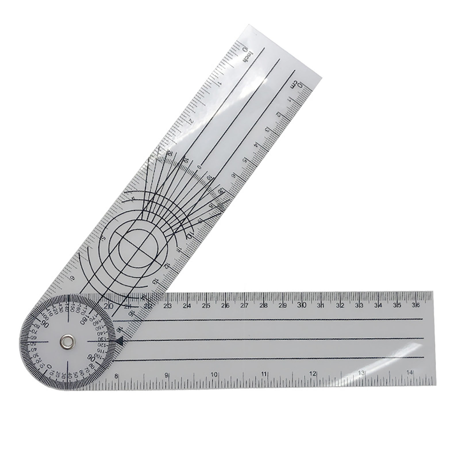 360° Drehbarer, Flexibler Winkelmesser Aus Halbtransparentem, Mattiertem Pvc, Transparenter Winkelmesser Für Schüler Und Büro