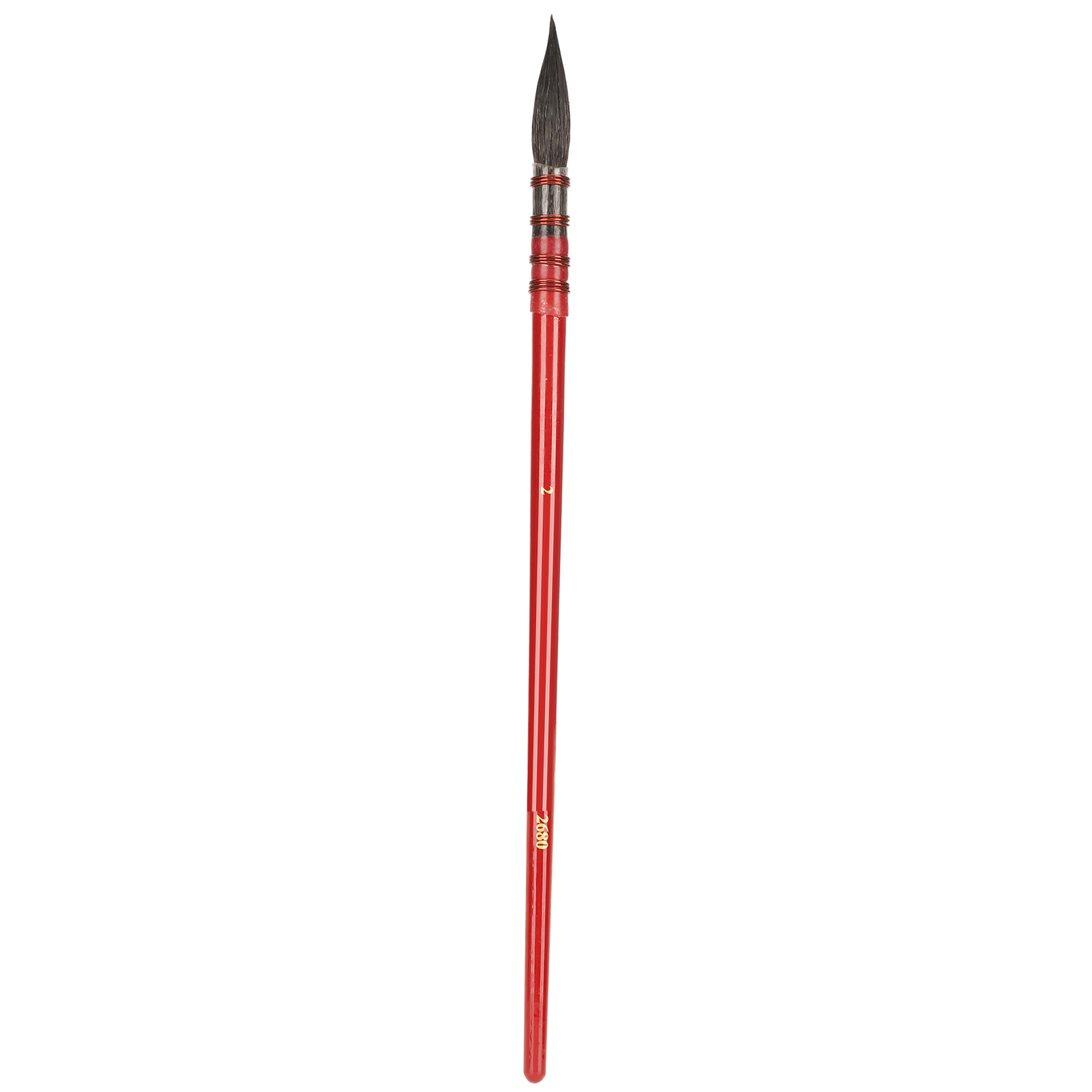Aquarellpinsel Aus Eichhörnchenhaar, Roter Griff, Eisenzwinge, Acryl-künstlerpinsel, Rotes Zubehör Nr. 2