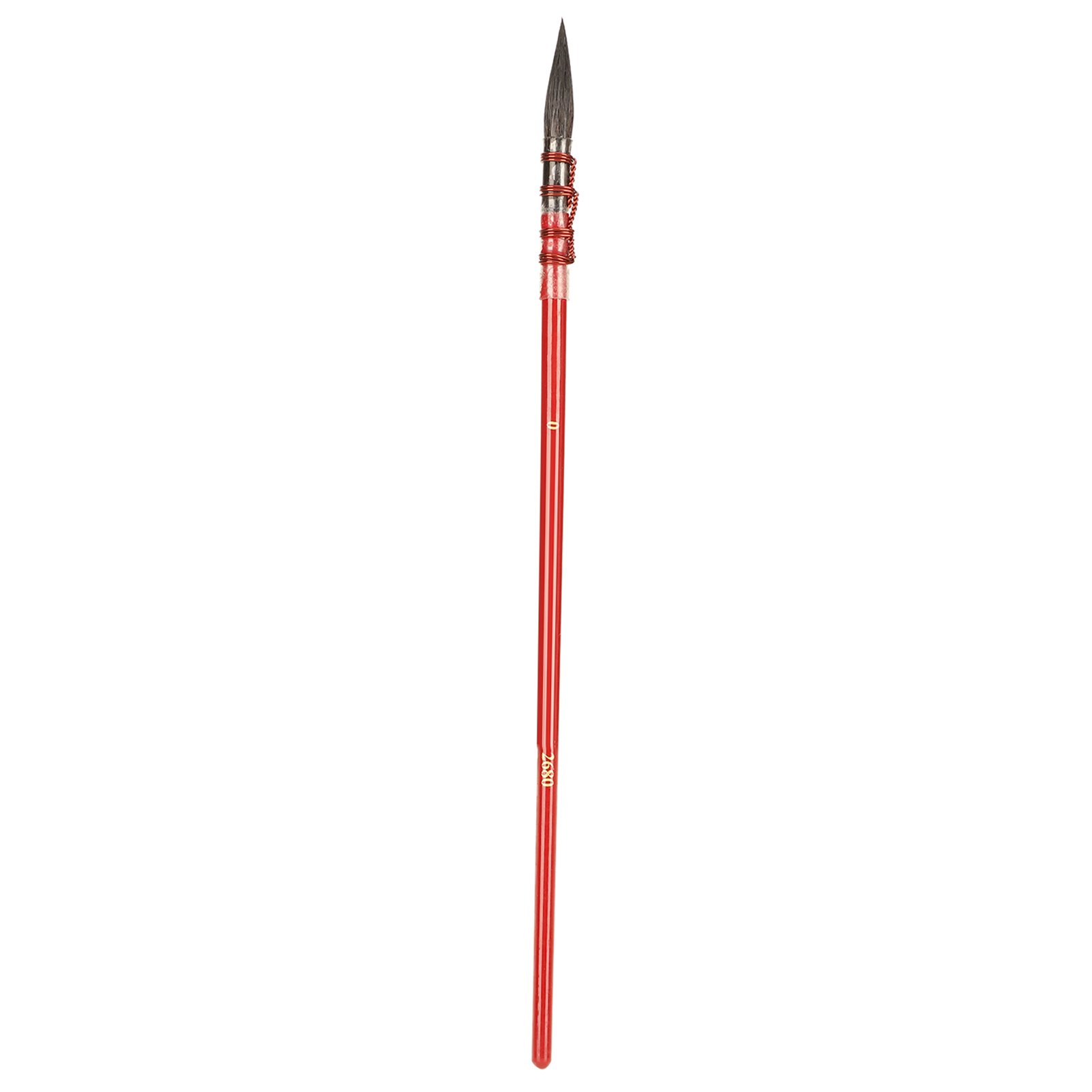 Aquarellpinsel Aus Eichhörnchenhaar, Rote Spitze, Handgebundener Griff Mit Eisenring, Acryl-künstlerbedarf, Rot, Größe 1