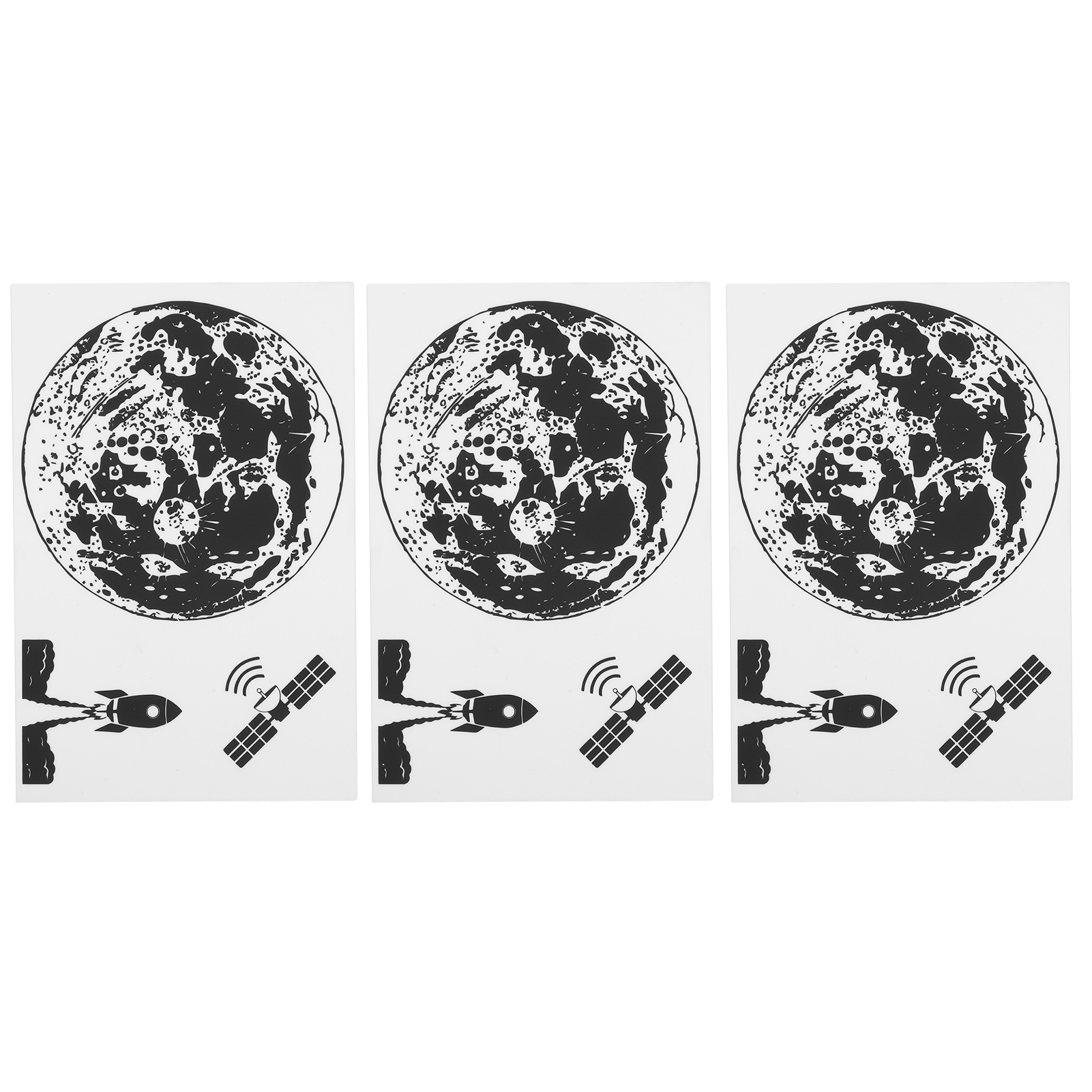 Set Mit 3 Tpr-gummistempeln, Mondlicht-design, Diy-handgravurwerkzeuge Für Professionelles Stempeln