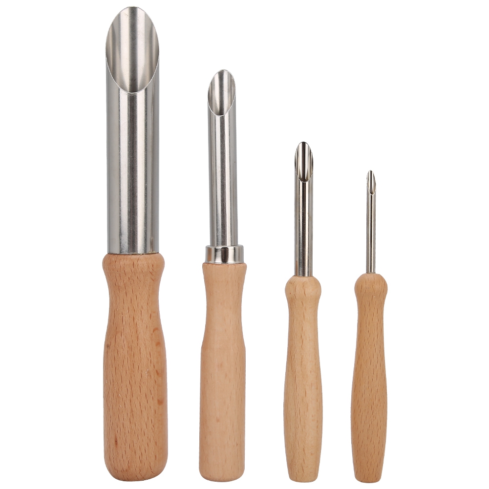 Set Mit 4 Keramik-ausstechformen, Edelstahl-ausstecher, Runder Holzgriff, Handgefertigt