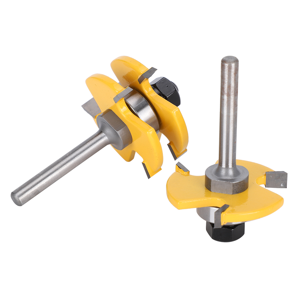 3-schneidiger T-nutfräser, 2 Stück, 1/4"-schaft, Holzfräser, Nutfräser