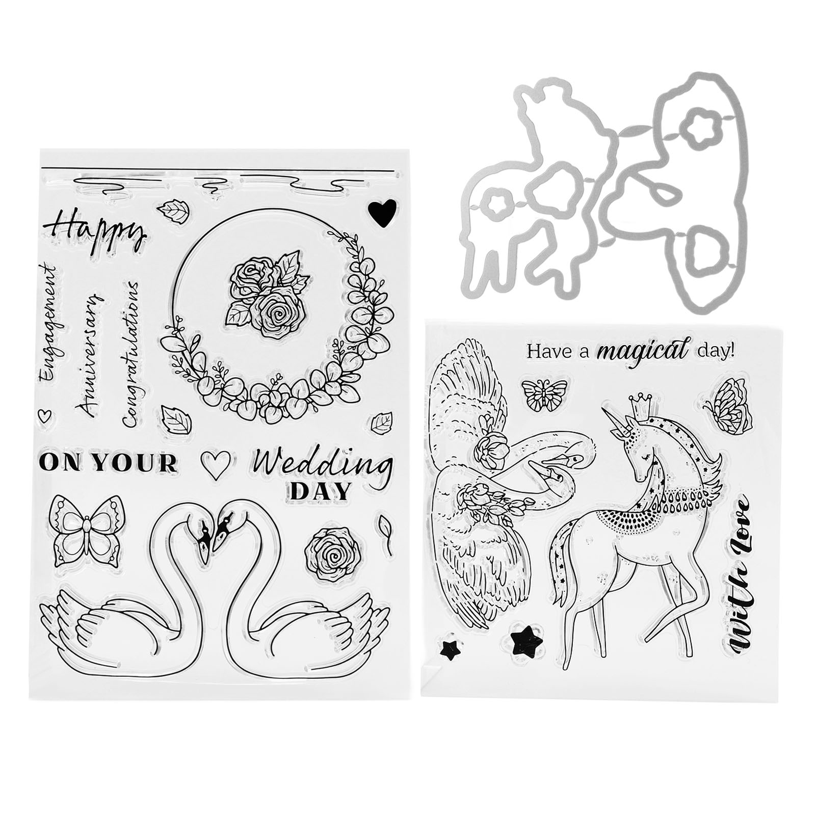 Transparenter Gravurblockstempel, Valentinstag-design, Wiederverwendbar, Für Diy-scrapbooking