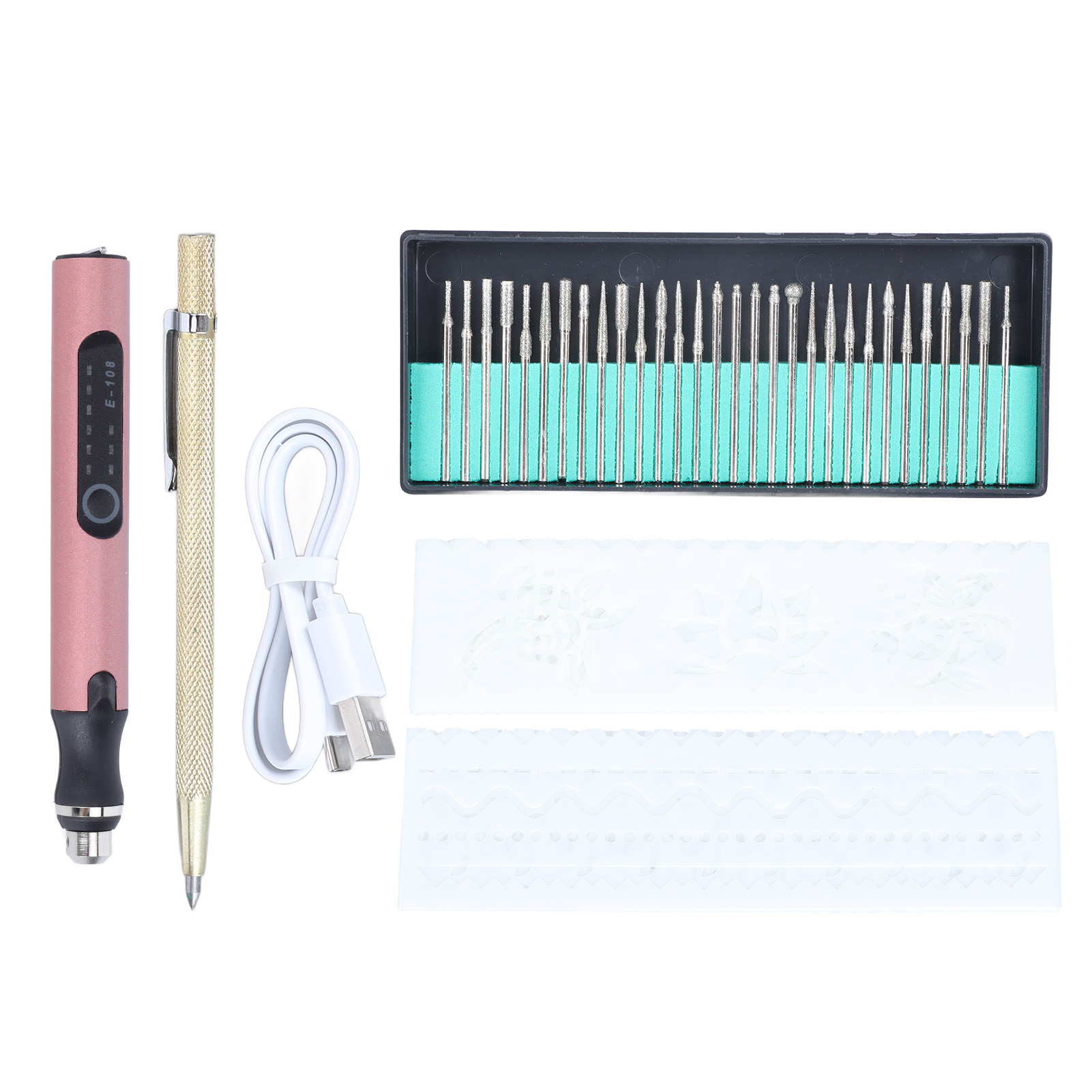 Kabelloser Elektrischer Gravierpinsel Zum Selbermachen, 3,6 V, 8 W, 3 Geschwindigkeitsstufen, Usb-aufladbar, Tragbar, Für Glas, Stein, Metall