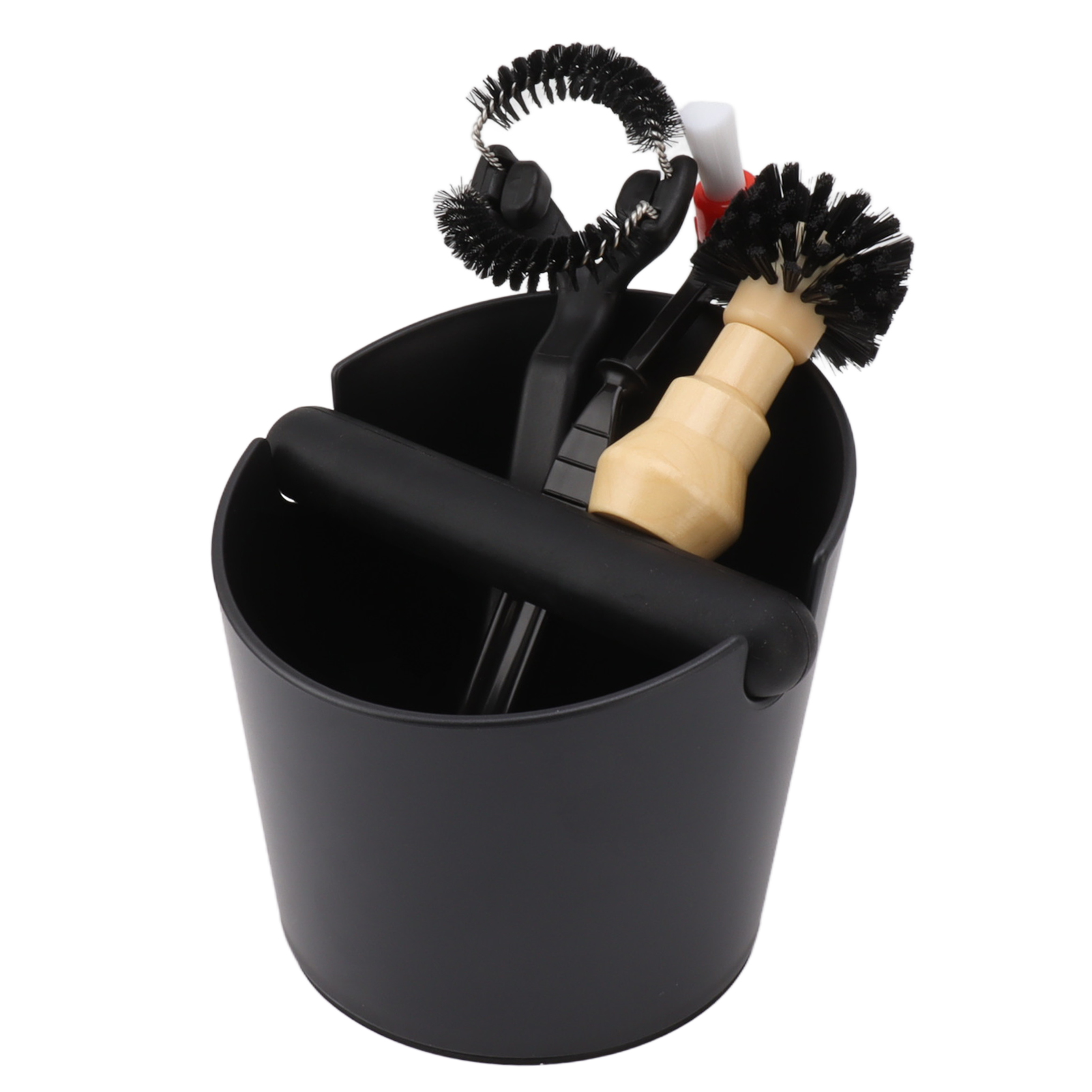 Stoßfeste Kaffeemühle, Langlebiger Kaffeesatzbehälter Mit Abnehmbarem Schlagriegel, Effiziente Reinigungsbürste, Großes Rundbürstenset (58 Mm Bürste)