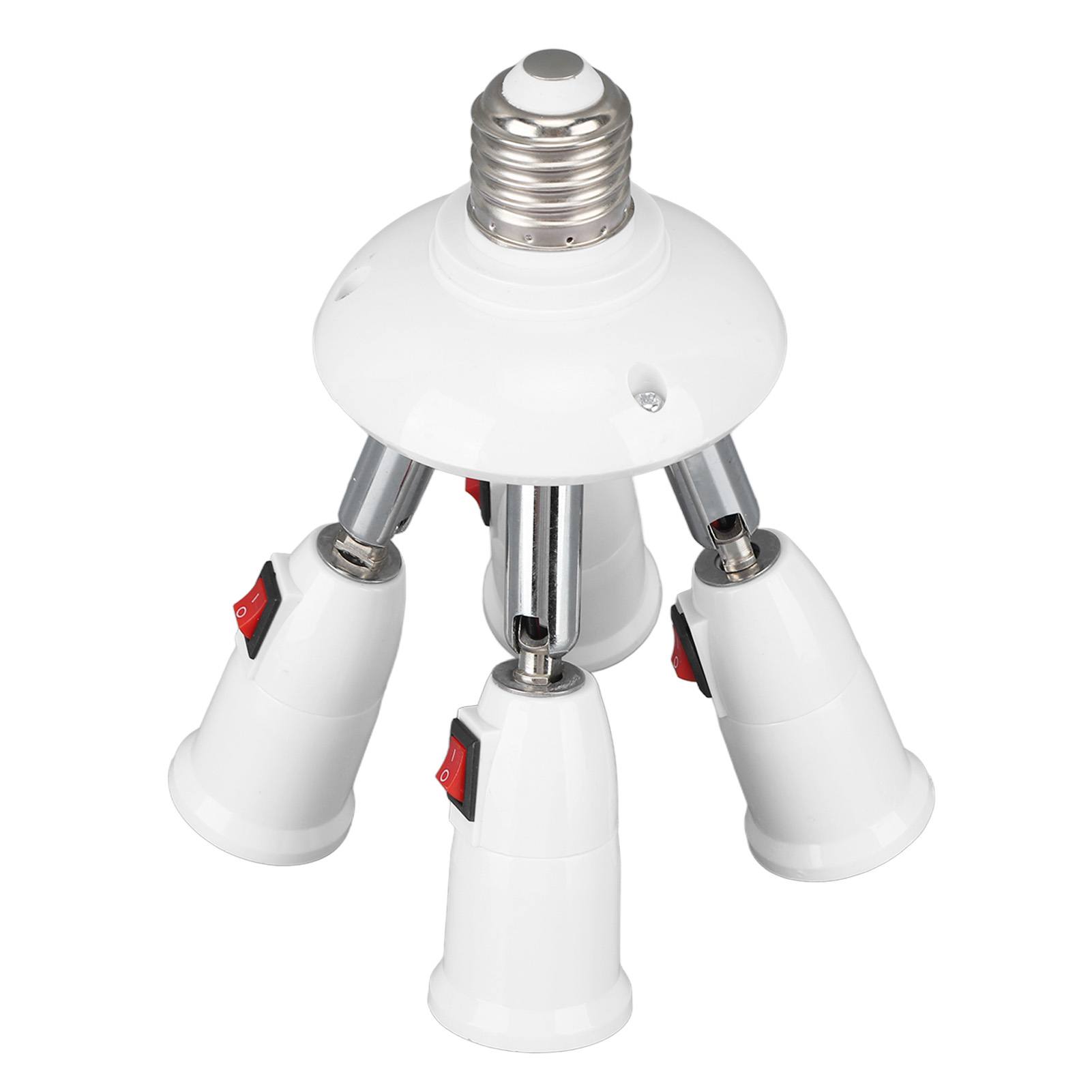 4-in-1-lampenfassung/verteiler Für E26- Und E27-fassungen, 360° Drehbar, 180° Neigbar, Hitzebeständig, Mit Schalter, 85–265 V