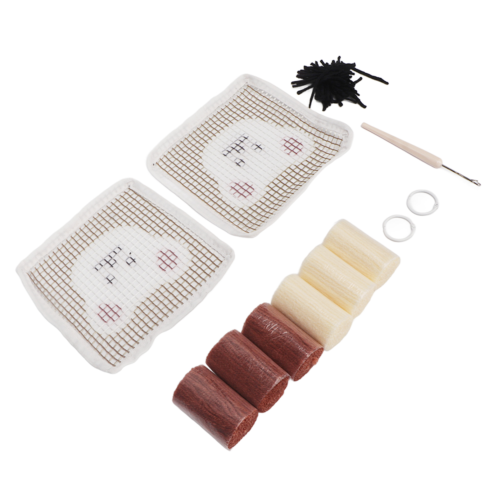 Diy-knüpfbecherhalter-set Mit Niedlichem Bärenmotiv, Bastelset Für Die Heimdekoration, 4-teilig.