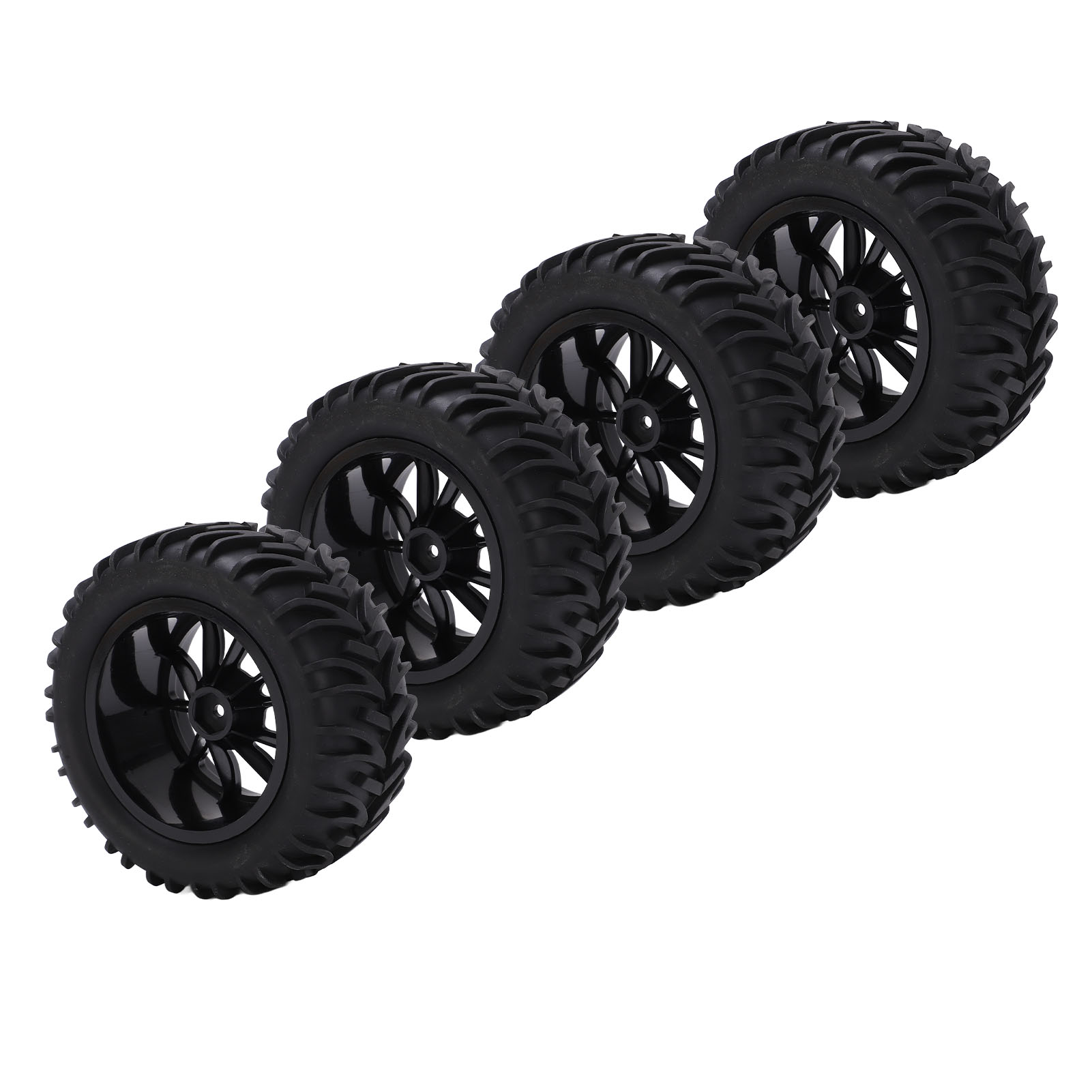Stück Rc-kunststofffelgen Und 10-speichen-gummireifen Für 1/8 1/10 Rc-monstertrucks