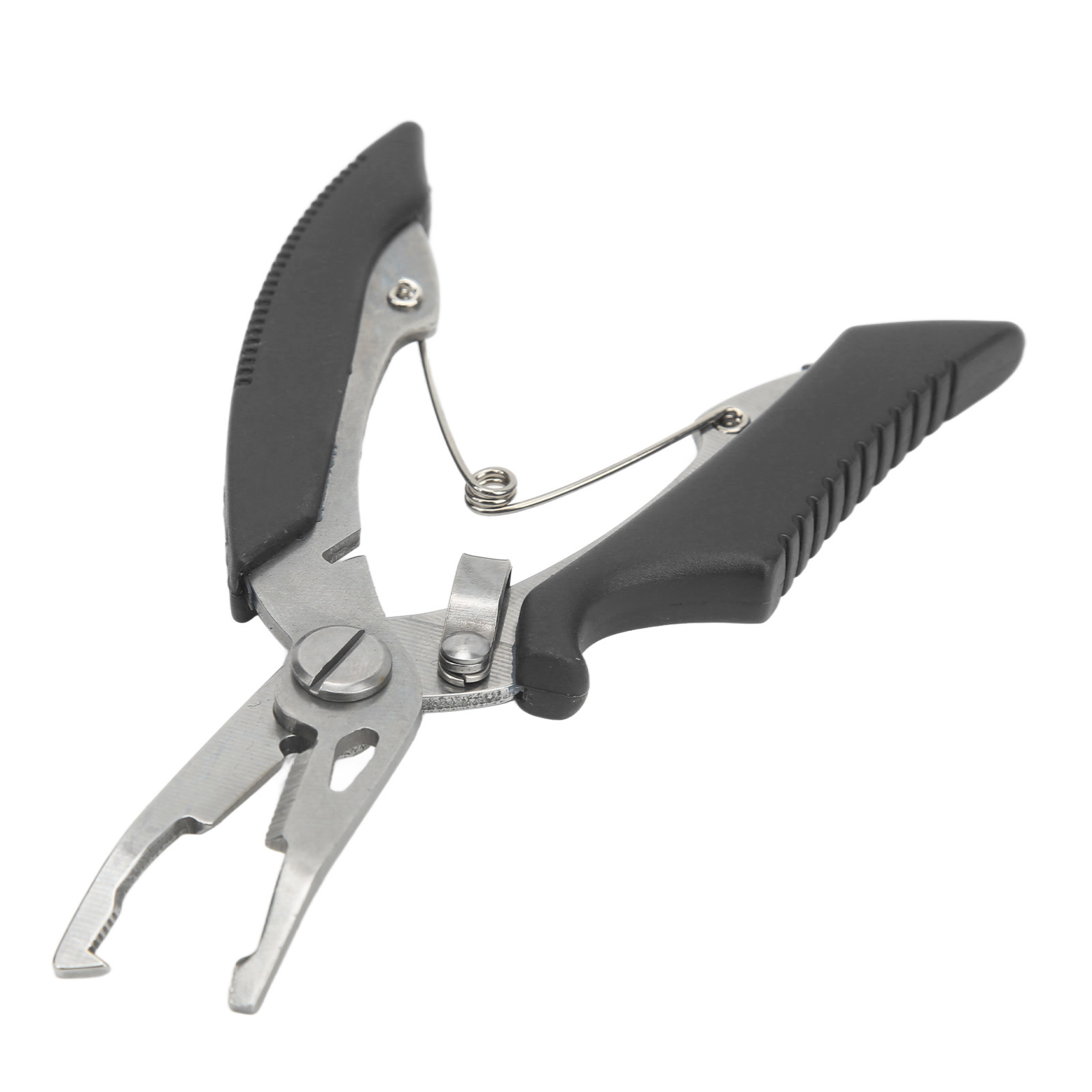 Angelzange Aus Edelstahl Mit Gebogenem Maul, Schnurschneider, Multifunktionaler Köderschneider, Schwarz, Für Outdoor-angeln