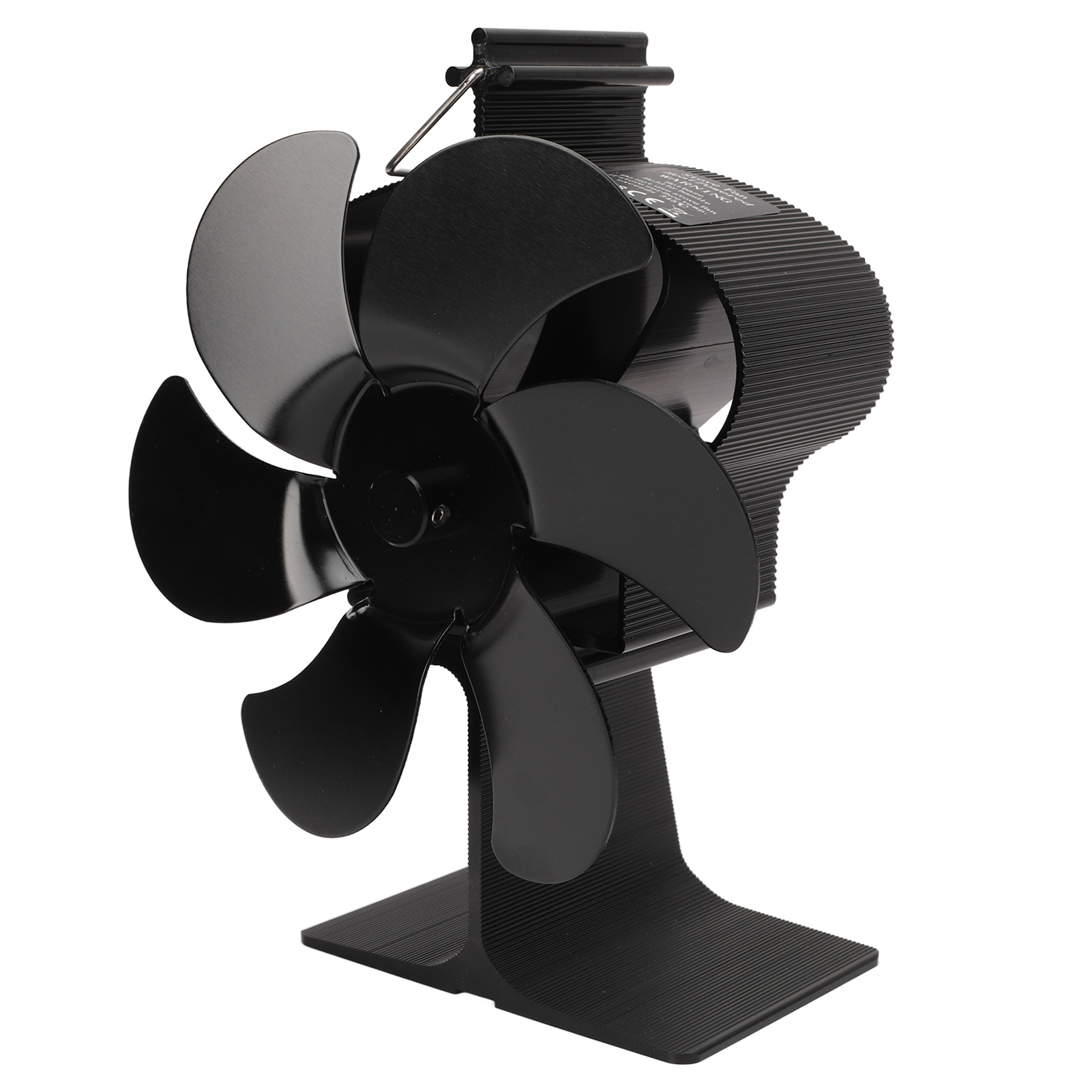 6-flügeliger, Batterieloser, Selbststartender Ofenventilator Für Kamine, Hitzebeständig, Schwarze Krone