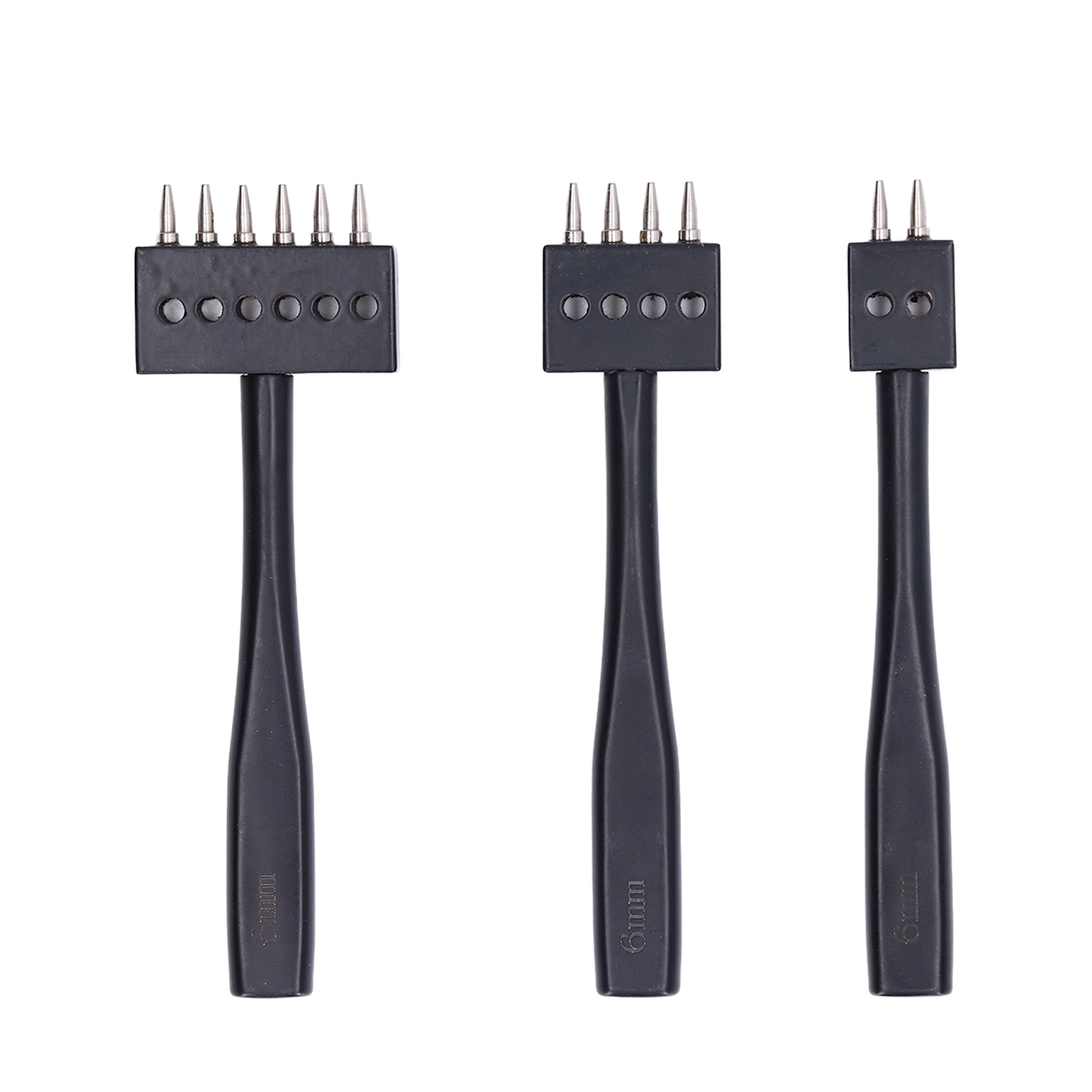 Set Mit 3 Professionellen, Gezahnten Lederlochern, Schnelles Stanzen Verschiedener Größen, Hohe Festigkeit, Diy-design, 6 Mm