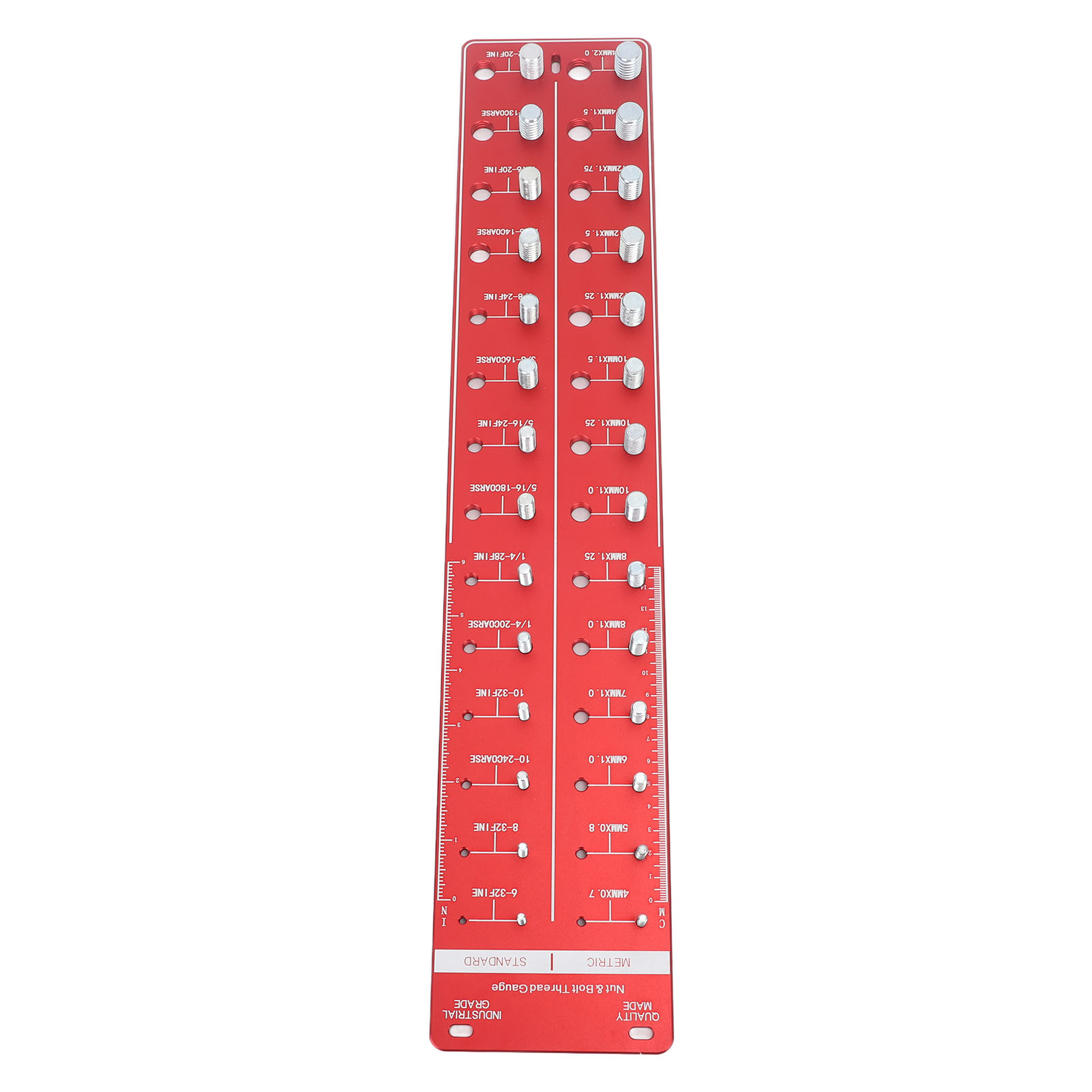 Hochpräzise Gewindeprüflehre Aus Kohlenstoffstahl 10b21 Zur Identifizierung Von Schrauben Und Muttern, Rot, 55 X 11 Cm