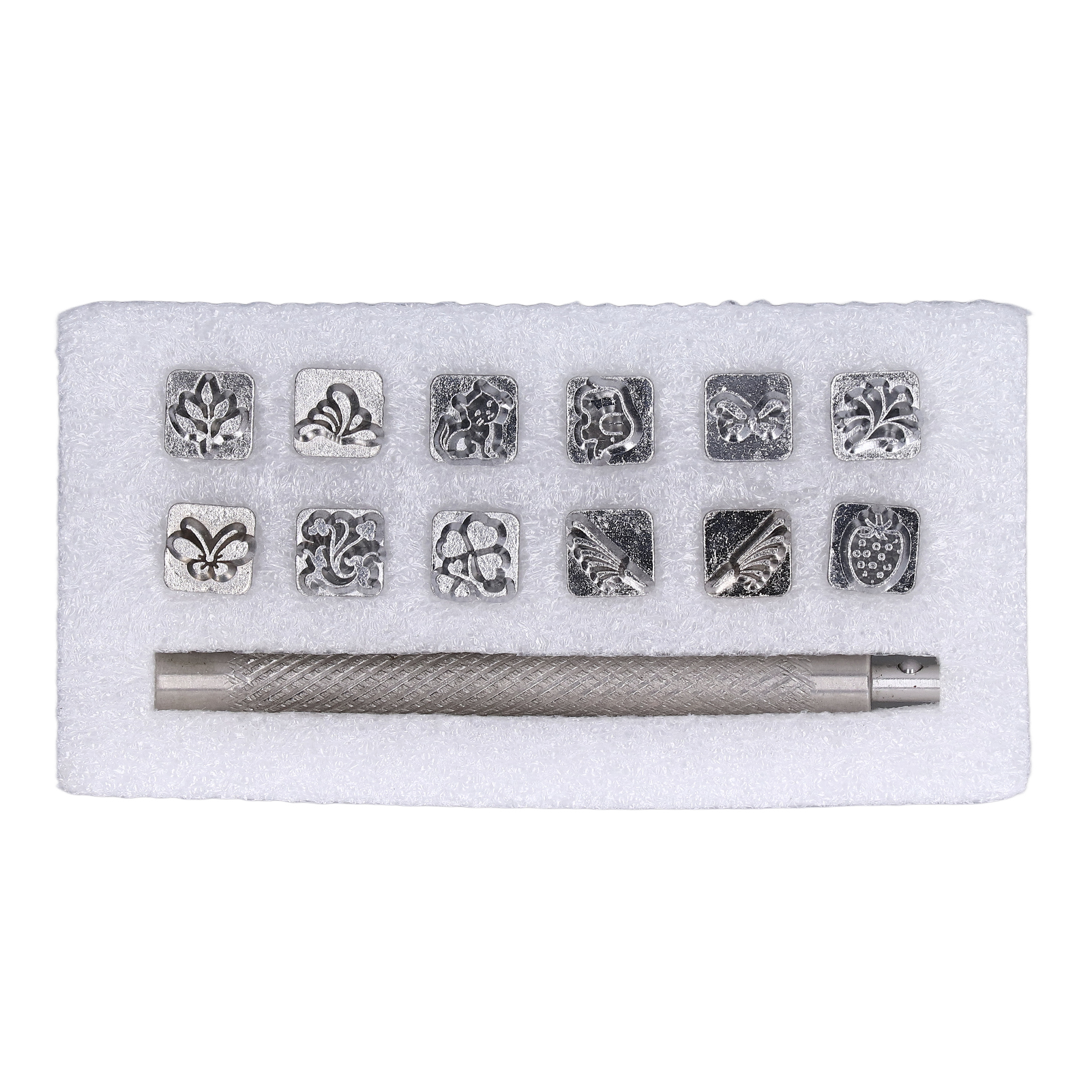 12-teiliges Ledermarkierungswerkzeug-set, Tier- Und Pflanzenstempel, Originelles Design, Diy-handarbeit, Raffiniertes Muster