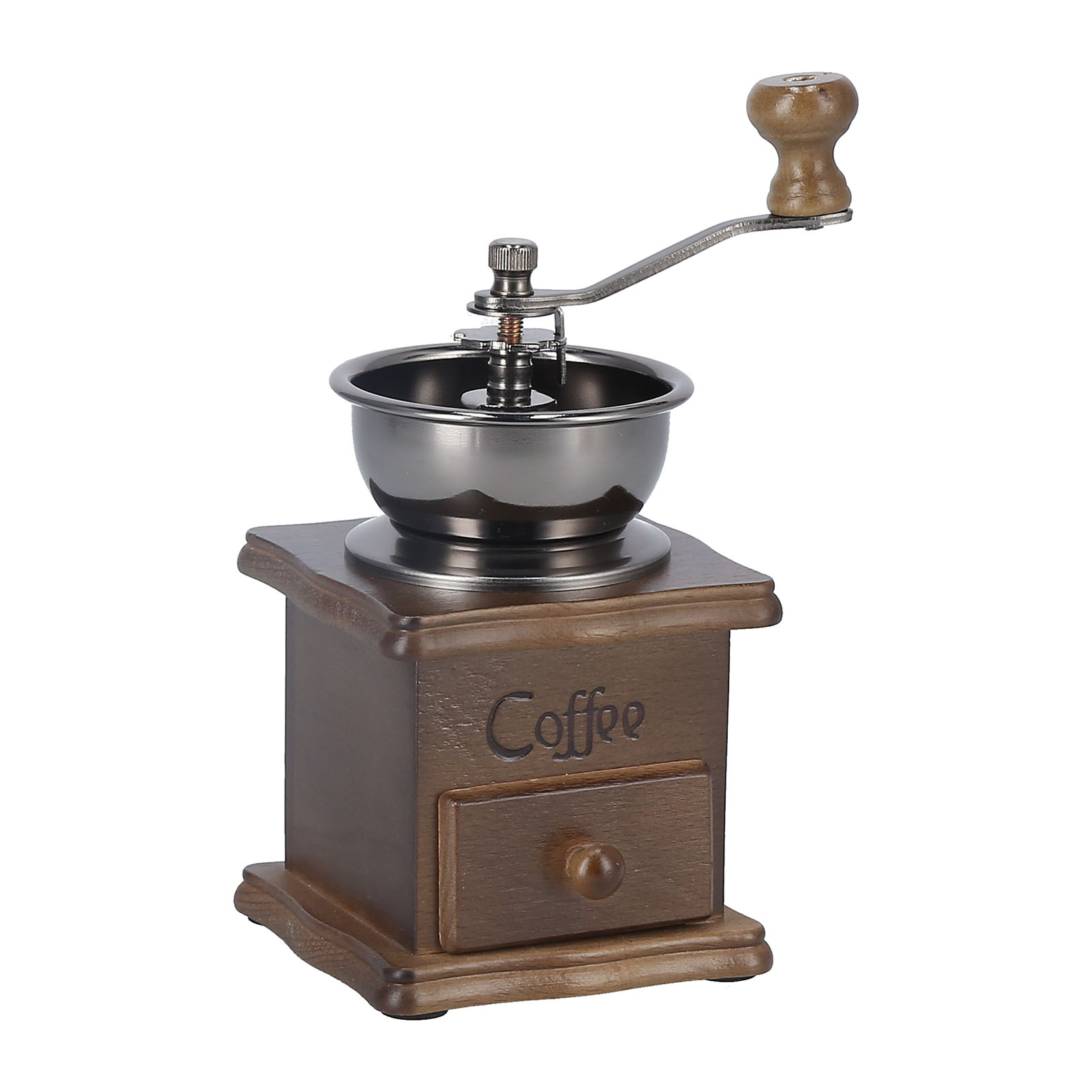 Retro-klassiker, Fein Polierte, Tragbare Handkaffeemühle Für Extrahierbare Kaffeebohnen