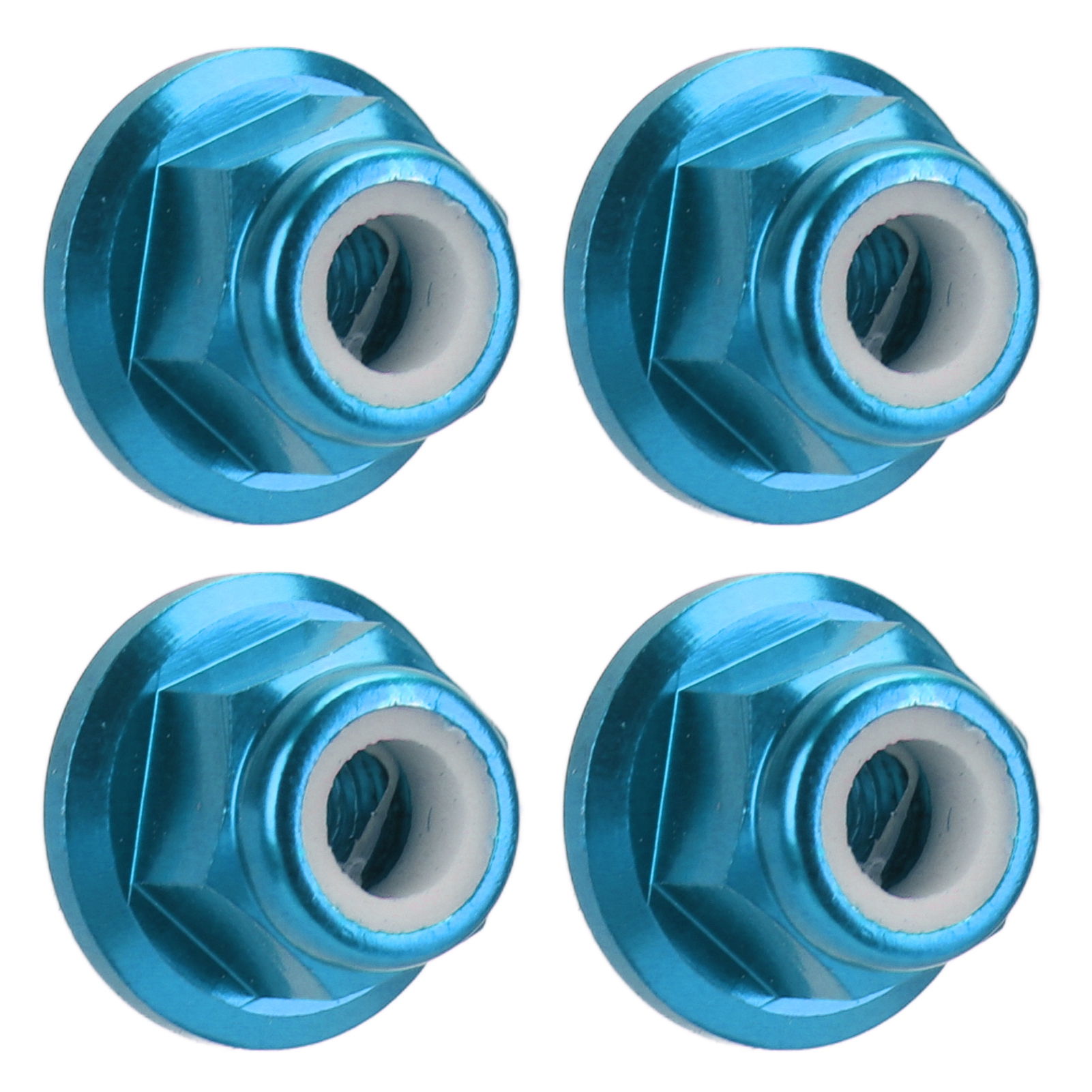 4-teiliges Set M4-muttern Aus Aluminiumlegierung Für Rc-cars, 4 Mm Innendurchmesser, Zubehör Für Ferngesteuerte Fahrzeuge Im Maßstab 1:10, Blau