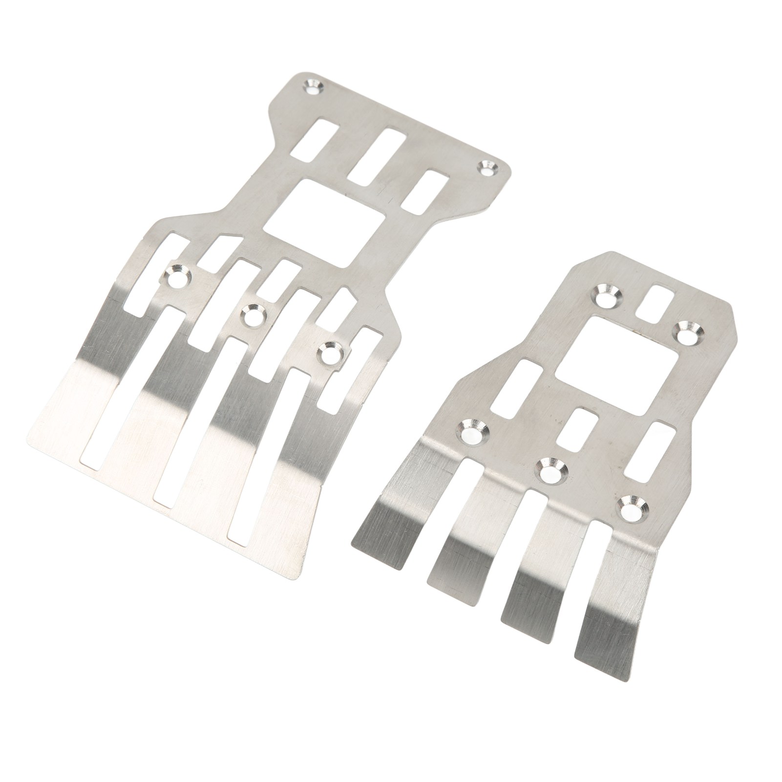 Silberne Edelstahl-chassis-schutzplatten Für Vorne/hinten Für Arrma - Rc-zubehör