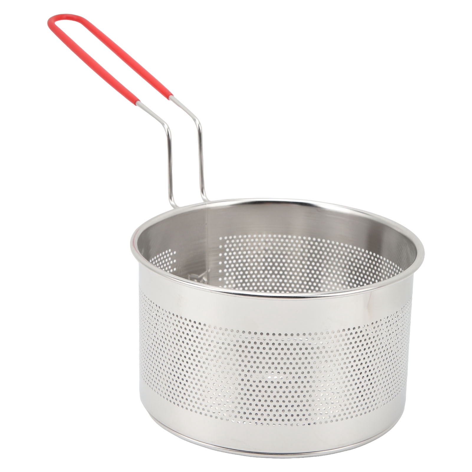 Runder Frittierkorb Aus Edelstahl 304 (16 Cm Durchmesser) Mit Griff Für Pommes Frites, Zwiebelringe, Hähnchen Und Pasta