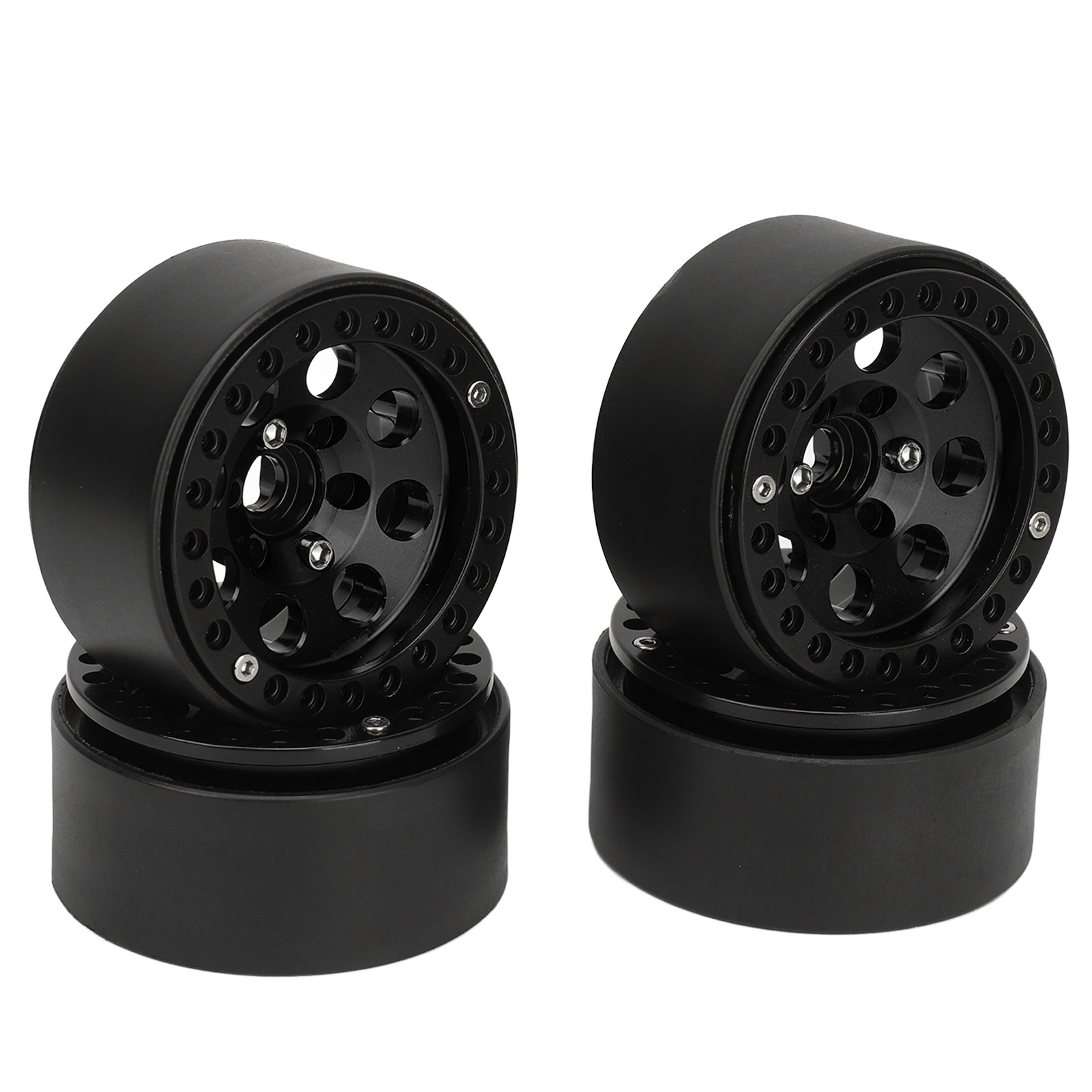 Stabile 1,9-zoll-rc-aluminiumfelgen, Naben Für Axial Scx10 Ii Iii Rc-car, Schwarz