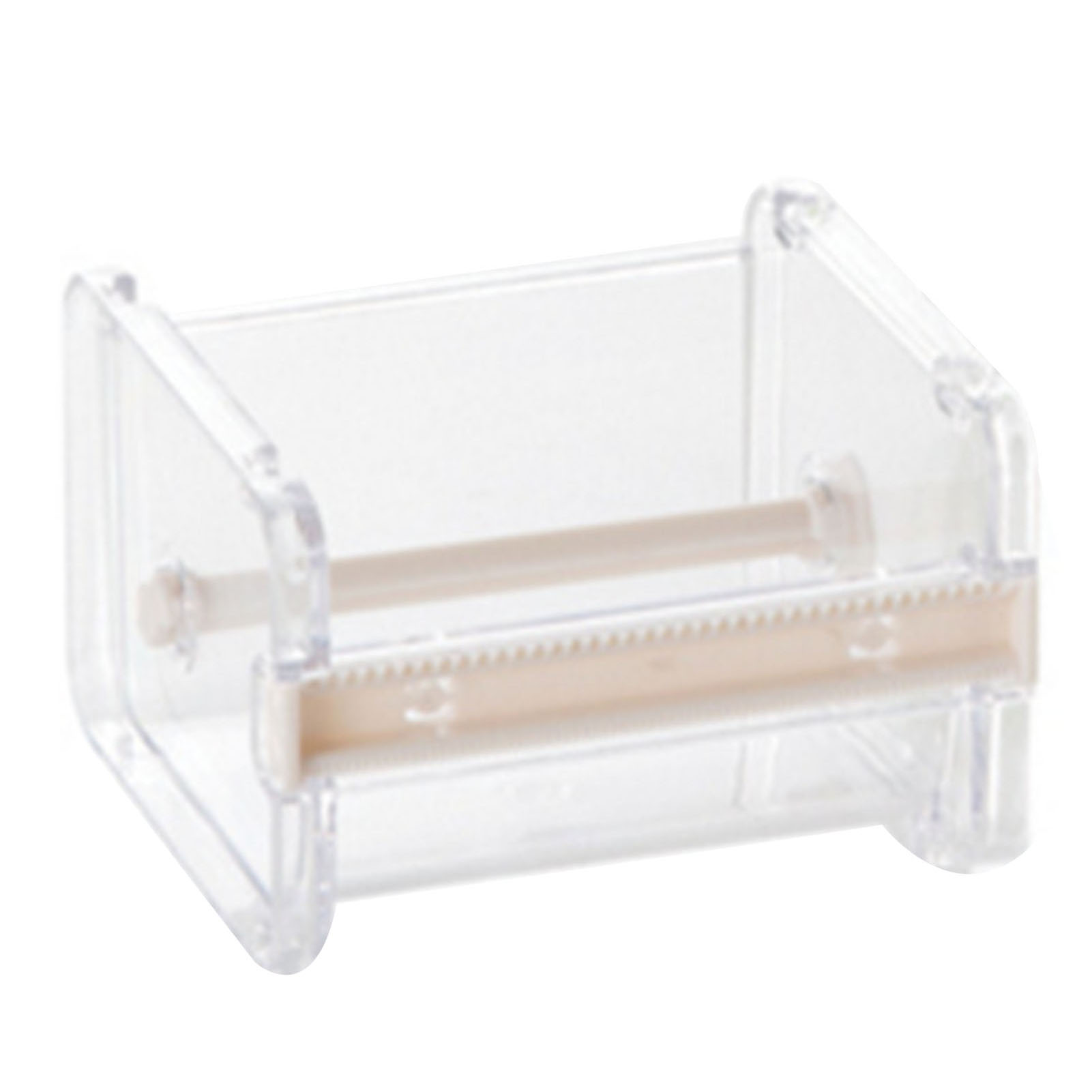 Washi-tape-abroller Mit 2 Gezahnten Lamellen, Transparent, Stapelbar, Aus Abs-kunststoff, Beige