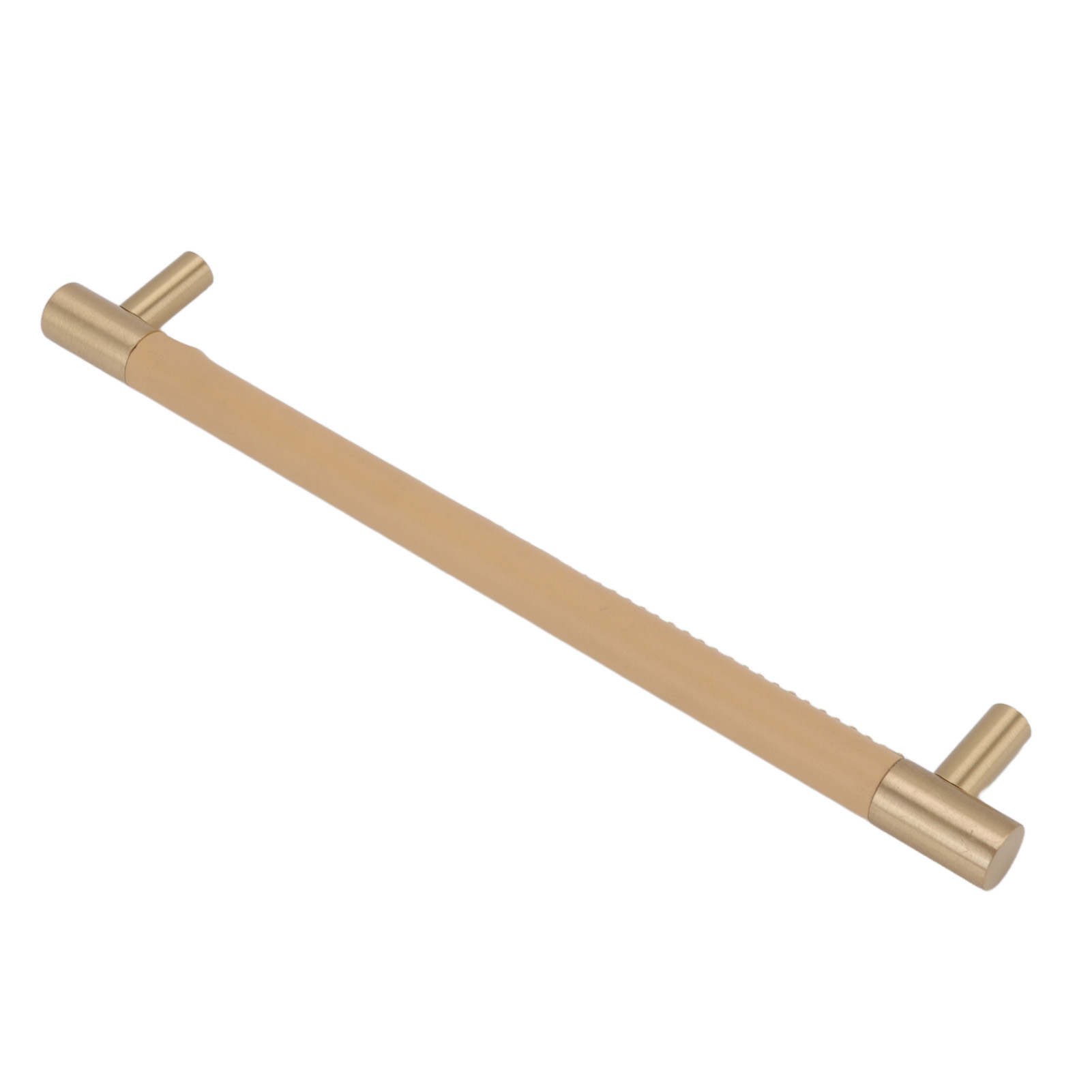 Schranktürgriff, 224 Mm Mittenabstand, Leder, Messing, Luxus-barschublade, Ankleidebereich, Beige
