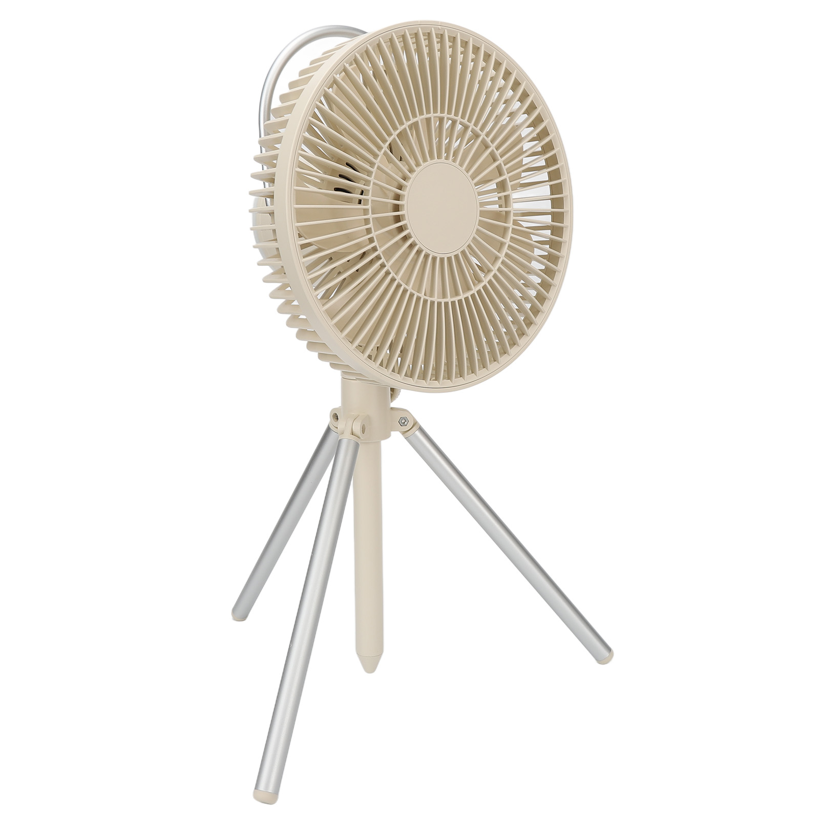Wiederaufladbarer Usb-campingventilator Mit 10000 Mah, Stativ, Tischleuchte, Nachtlicht, Beige