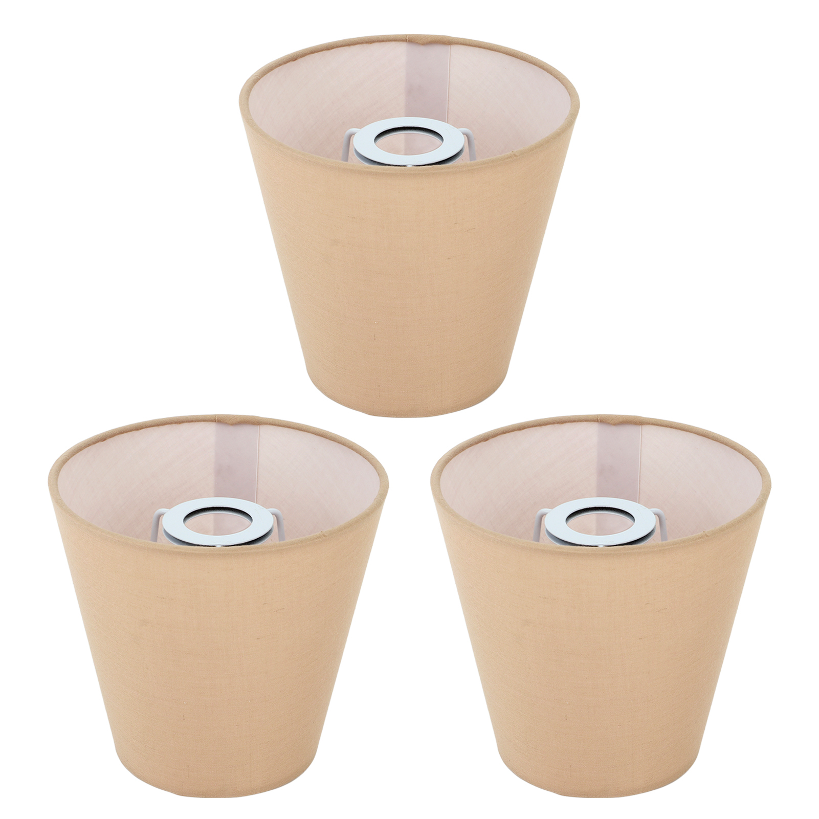 3er-set Beige-khakifarbene Stofflampenschirme, Modell E14 Intervention, Innovative Staubschutzhülle Für Das Schlafzimmer