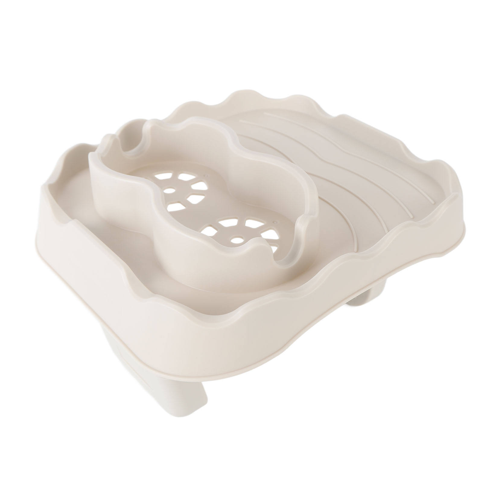 Whirlpool-tischplatte Mit Abflusslöchern, Rutschfest, Verstellbarer Beistelltisch Für Pool, Whirlpool, Badewanne, Beige