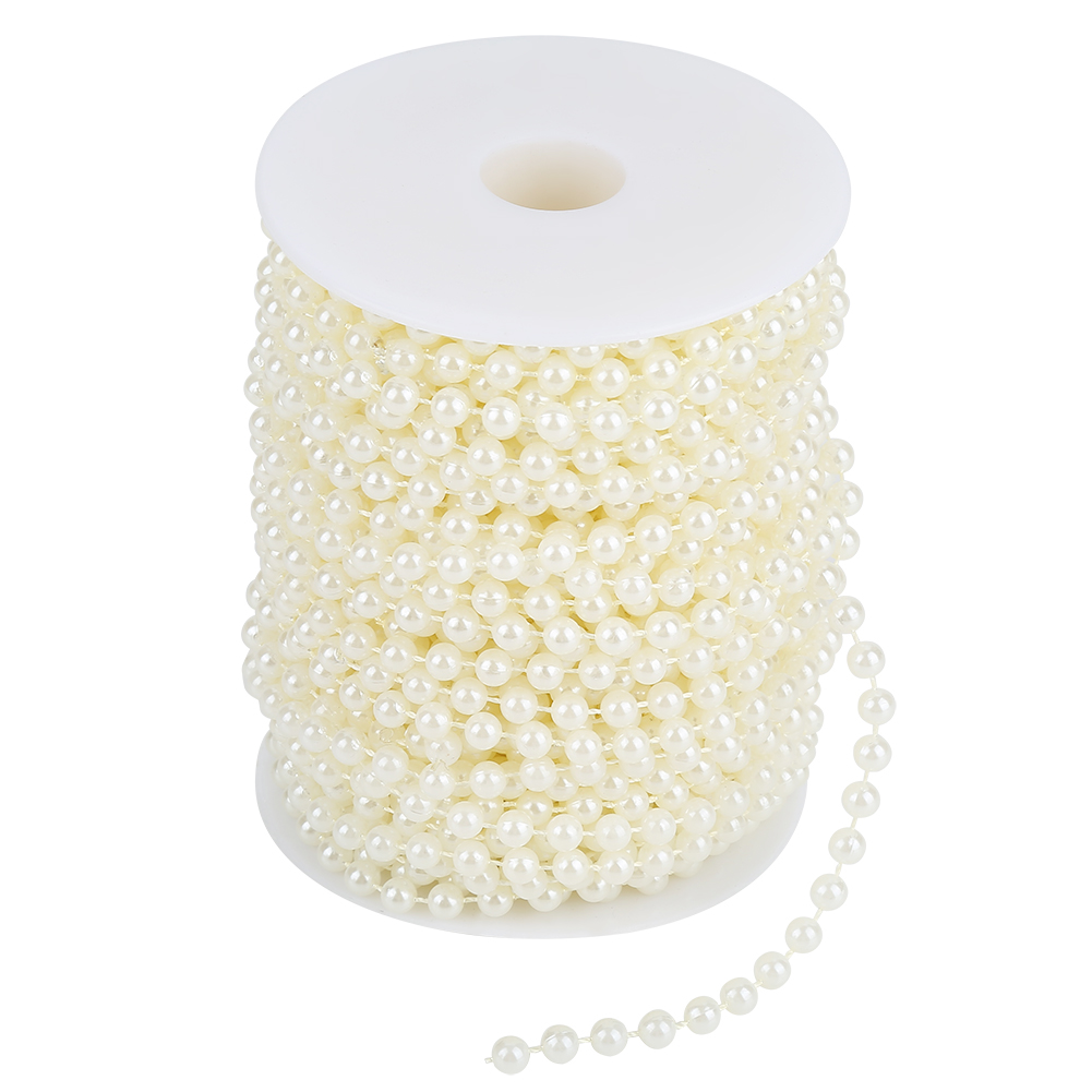Mm Breites, Perlmuttfarbenes Band (beige) Für Selbstgemachte Hochzeitsgirlanden, 25 M/rolle