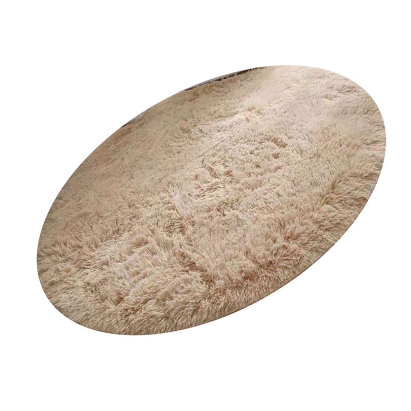 Teppich Aus Polyesterfasern, Weicher, Runder, Zotteliger Teppich Im Skandinavischen Stil, Beige Fürs Schlafzimmer