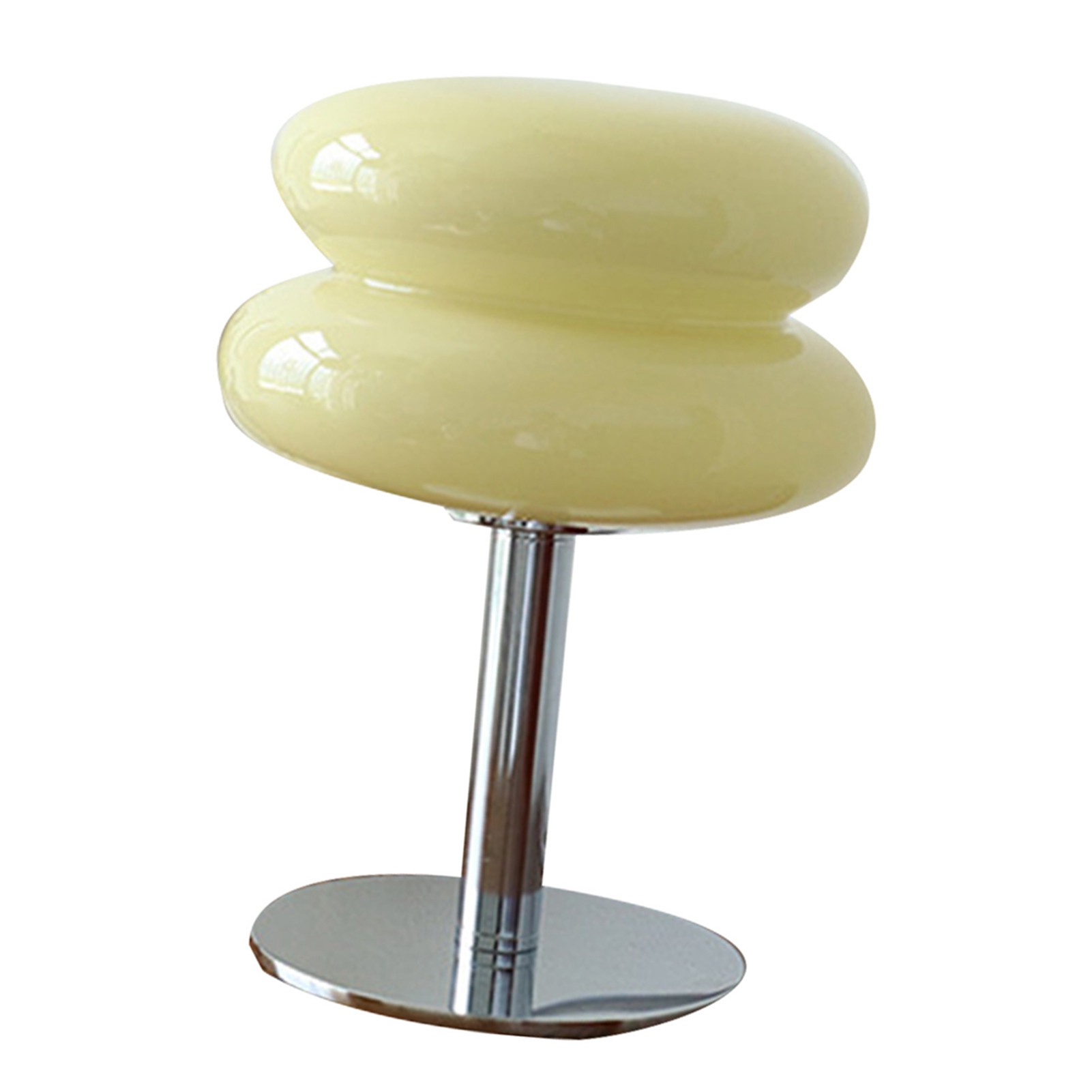 Eiförmige Tischlampe Für Mädchen, Sanftes, Energiesparendes Licht, Niedliche Glas-schreibtischlampe, Usb-lampe Mit Druckknopfschalter, Beige