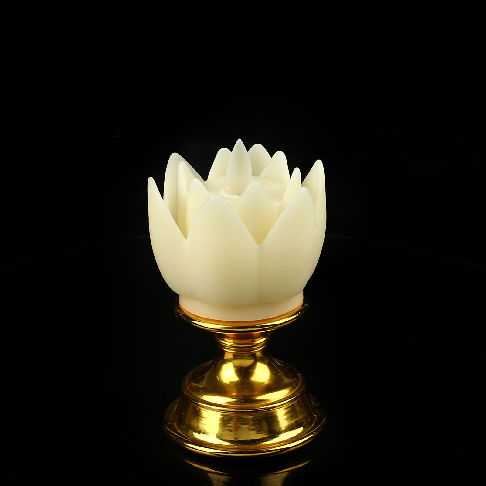 Led-lotuslampen, Simulierter Docht, Sanftes, Natürliches Licht, Lotusblumen-dekoration Für Buddha, Beige