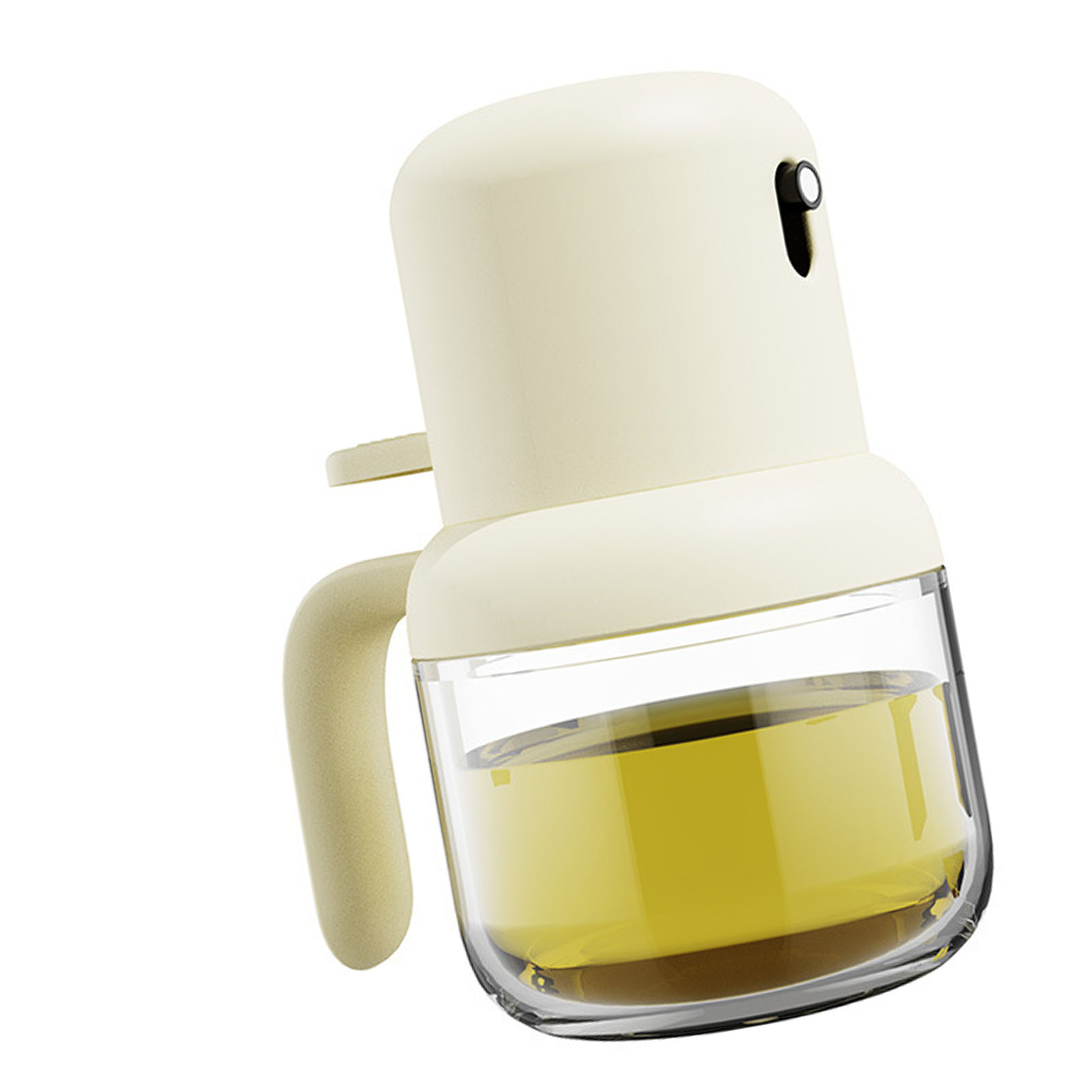 180-ml-ölspender Mit Ergonomischem Griff, Auslaufsicherem Verschluss, Kunststoffglas, Staubdichtem Olivenölsprüher Für Küche Und Haushalt, Beige