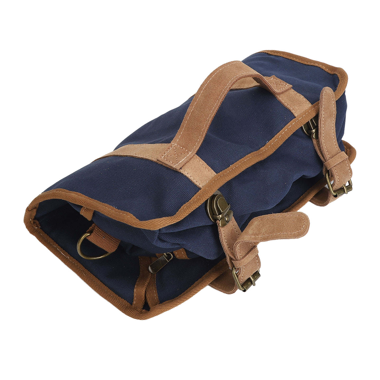 Wasserdichte Blaue Barkeeper-werkzeugtasche Aus Canvas, Mehrere Fächer, Zusammenrollbar Und Tragbar Mit Schultergurt