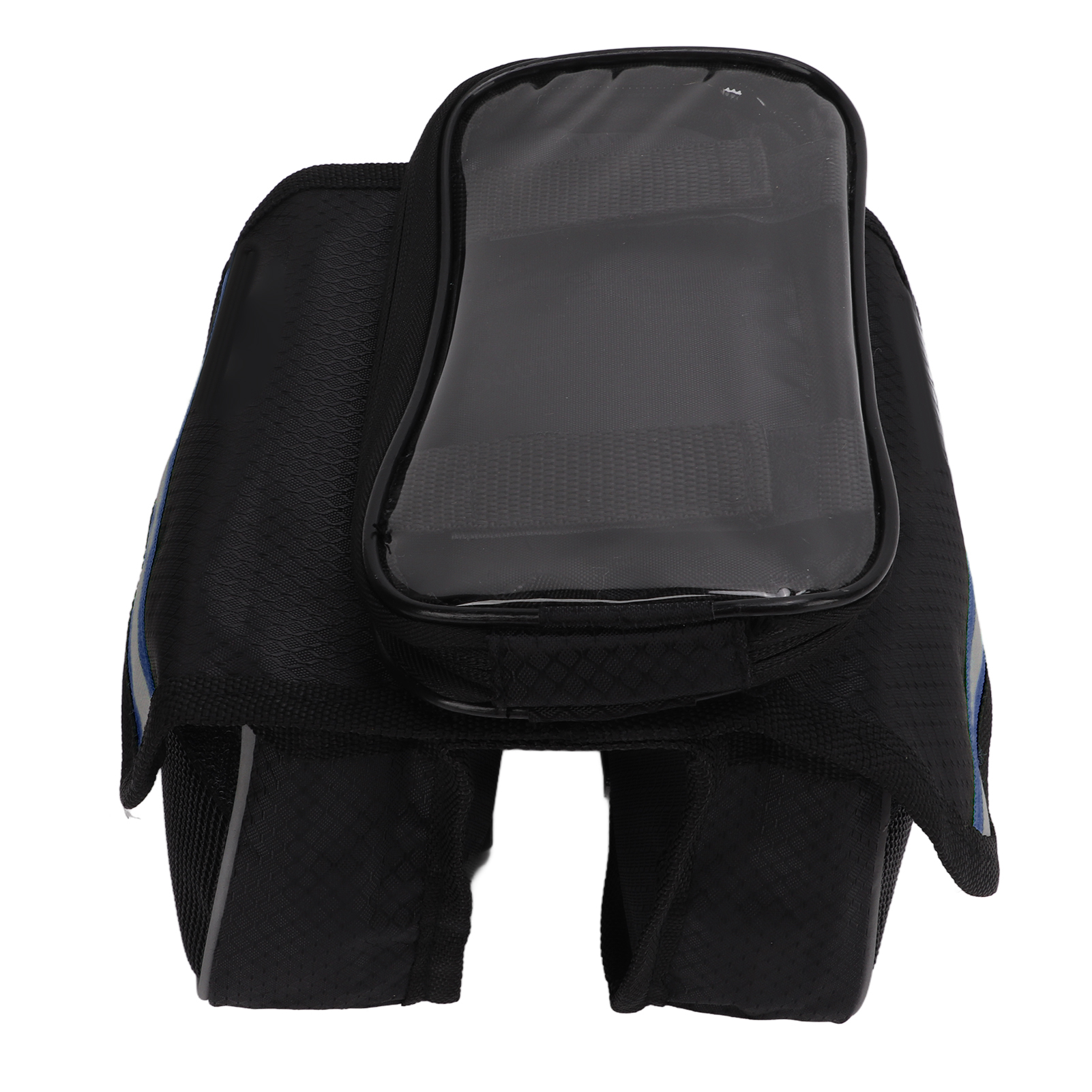 Fahrradtasche Für Smartphones Von 4,8 Bis 5,7 Zoll, Blau, 600d Nylongewebe Mit Transparenter Tpu-folie, Hoher Stoßfester Schutz, Rahmenbefestigung
