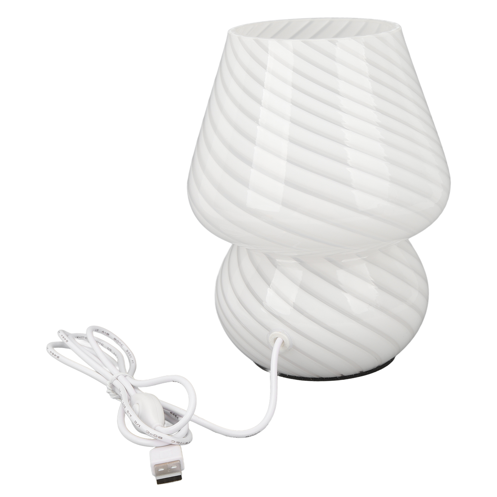 Kleine, Pilzförmige Nachtleuchte Aus Gestreiftem Glas, Stufenlos Dimmbares Warmes Licht, Zum Lesen, Für Esszimmer Und Als Wohndekoration