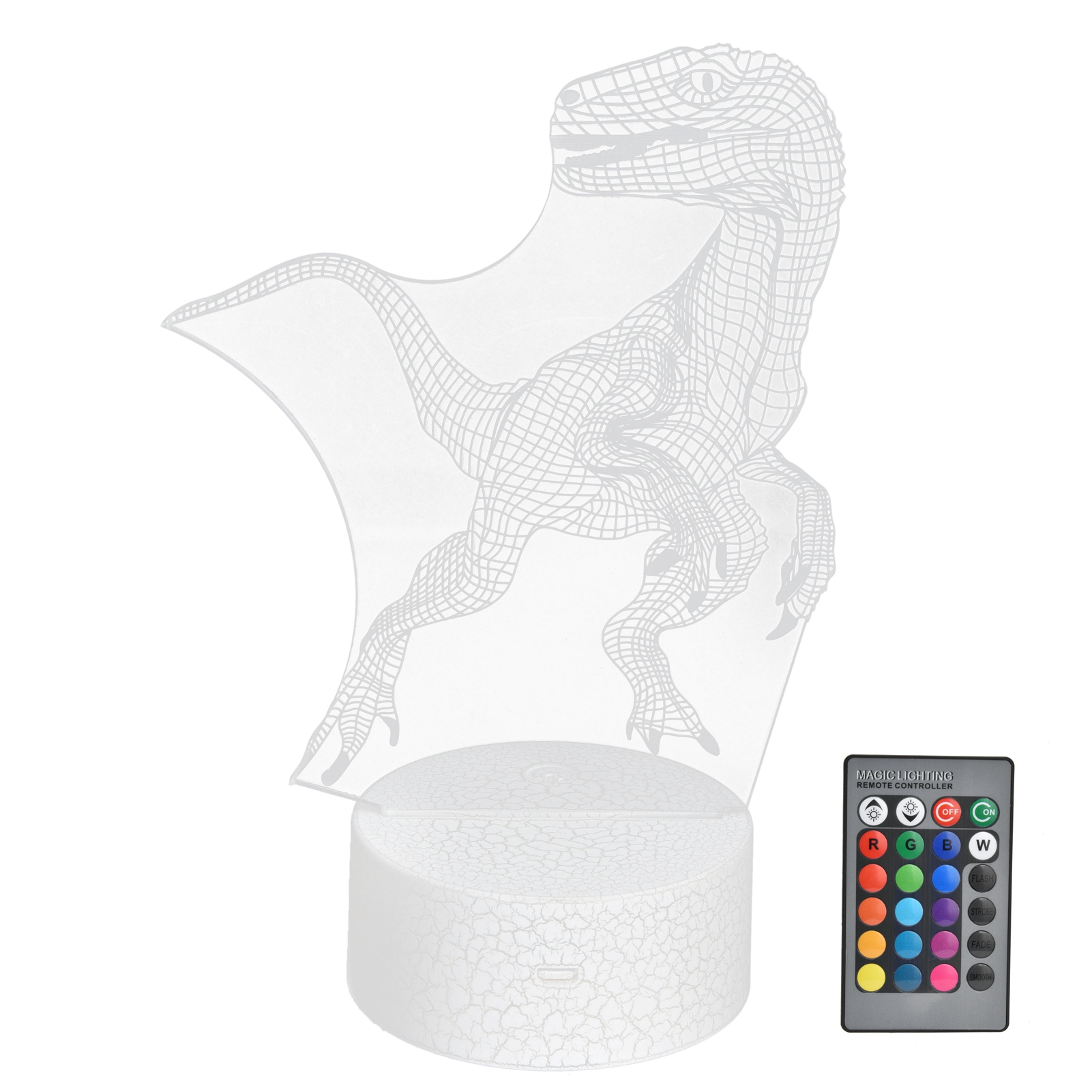 Dinosaurierlampe Mit 16 Farben, 5 Helligkeitsstufen Und 4 Modi – Nachtlicht Für Die Wohnzimmerdekoration