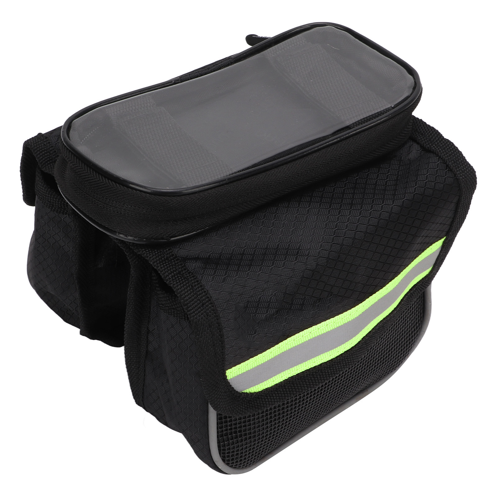 Fahrradrahmentasche Aus 600d Nylon Mit Tpu-folie, Reflektorstreifen, Doppelverschluss, Leicht, Stoßfest, Grün