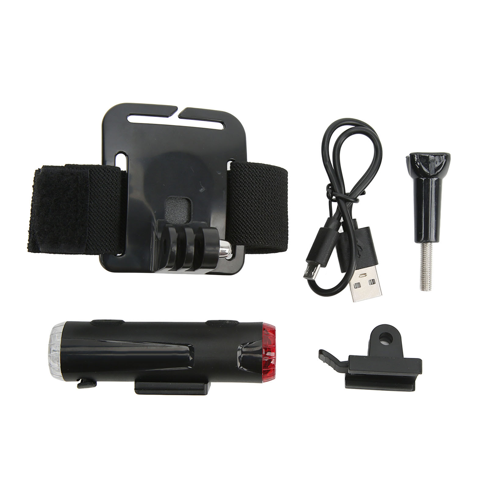 Wiederaufladbare Usb-helmlampe Mit 5 Modi, Warnleuchte Für Lenker, Vorder- Und Rücklicht Für Fahrräder, Radfahren Und Camping