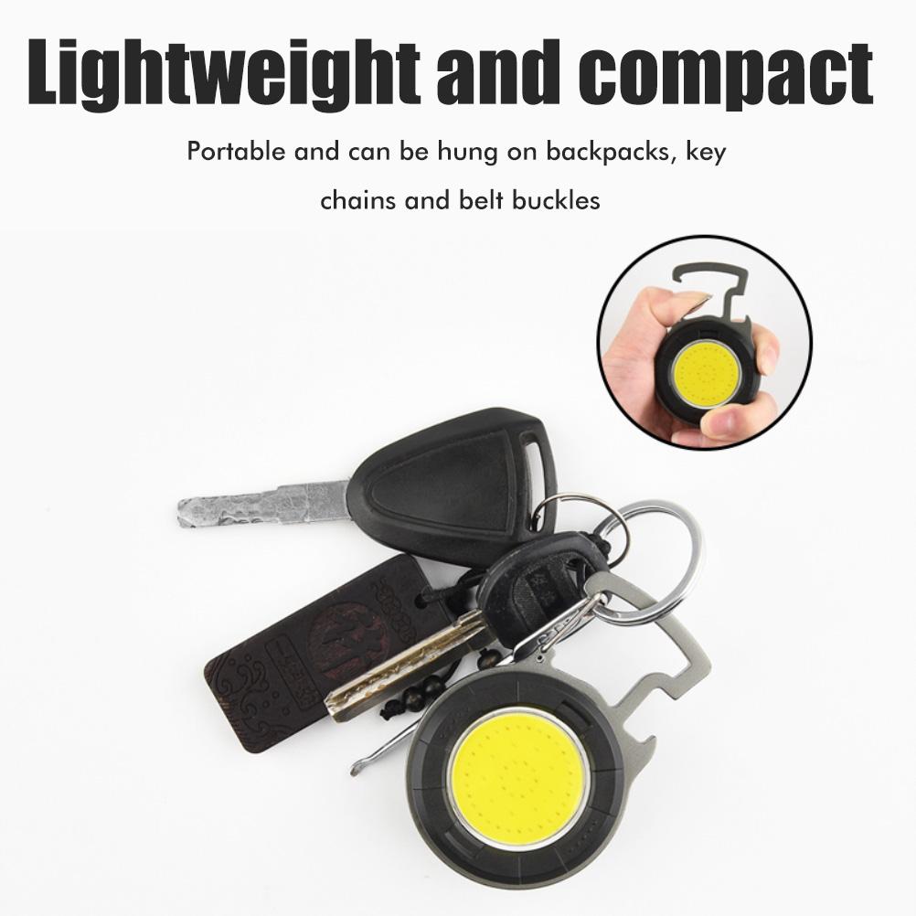 Mini-led-lampe Mit Wiederaufladbarem Akku Und 800 Lm, Tragbare Cob-taschenlampe Mit 4 Lichtmodi, Faltbarem Ständer Und Flaschenöffner.