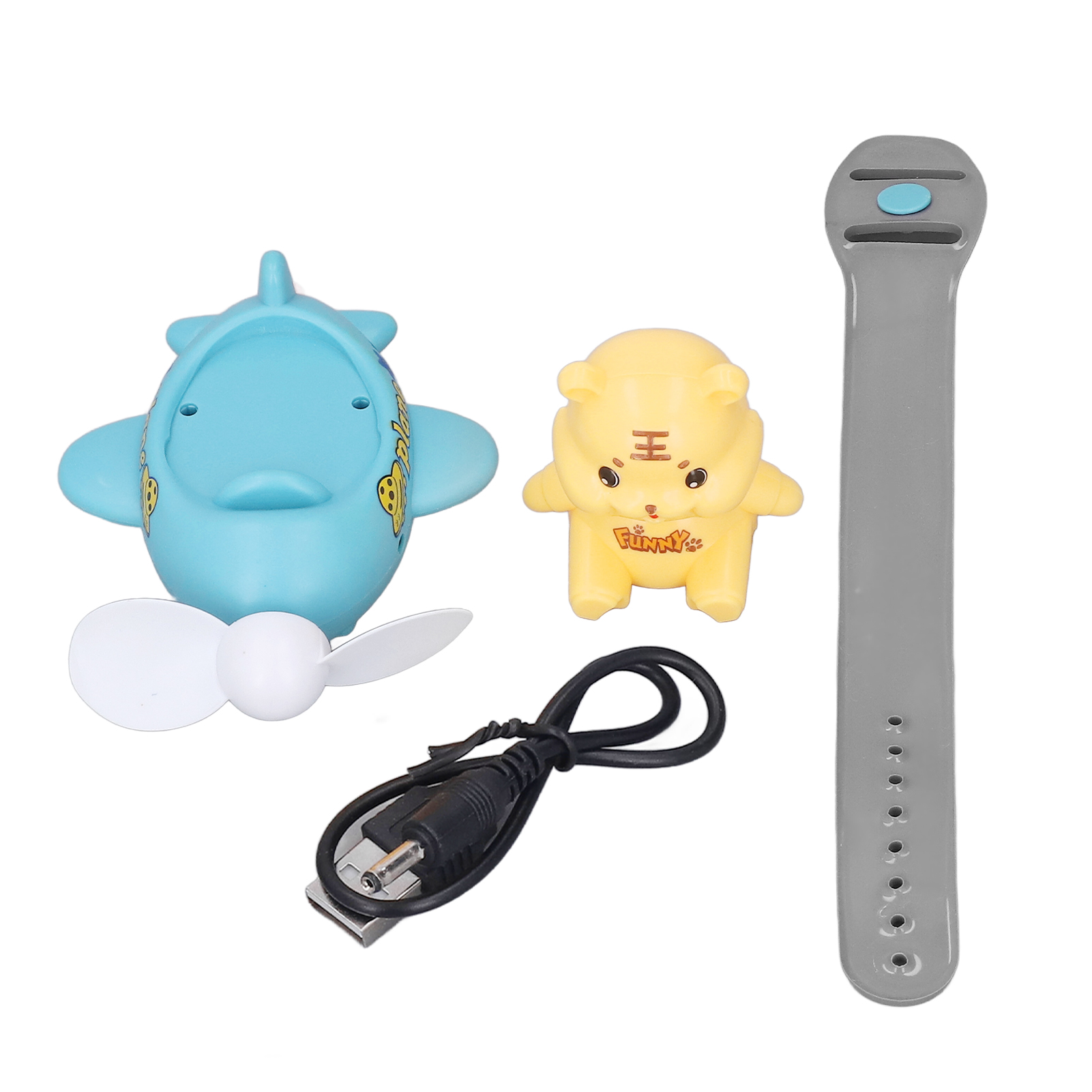 Mini-armbandventilator In Form Einer Uhr, Mit Tigermuster, Aus Sicherem Und Robustem Abs-kunststoff, Usb-aufladbar, Tragbar Für Zuhause, Reisen Und Schule