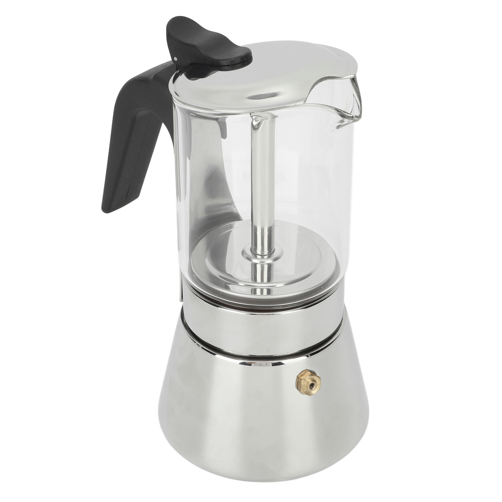 Greca Moka Express Kaffeemaschine Mit Sichtfenster, Edelstahl, Italienisches Design, Herdplatten-kaffeemaschine, 240 Ml, Ideal Für Zuhause, Café Und Büro