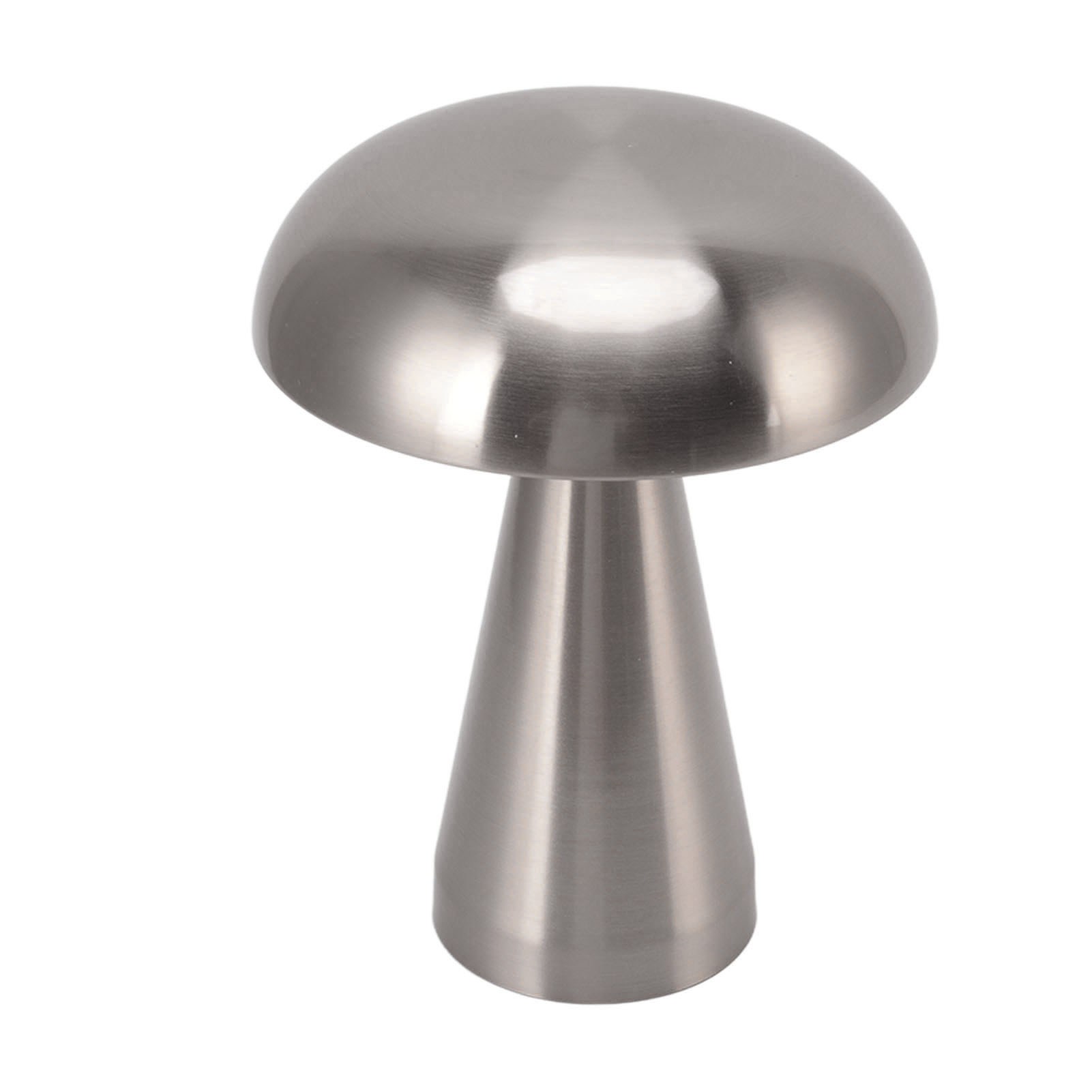 Moderne Pilz-tischleuchte, Minimalistischer Industriestil, 3-farbige Dimmfunktion, Wiederaufladbar, Innovative Touch-steuerung, Silber