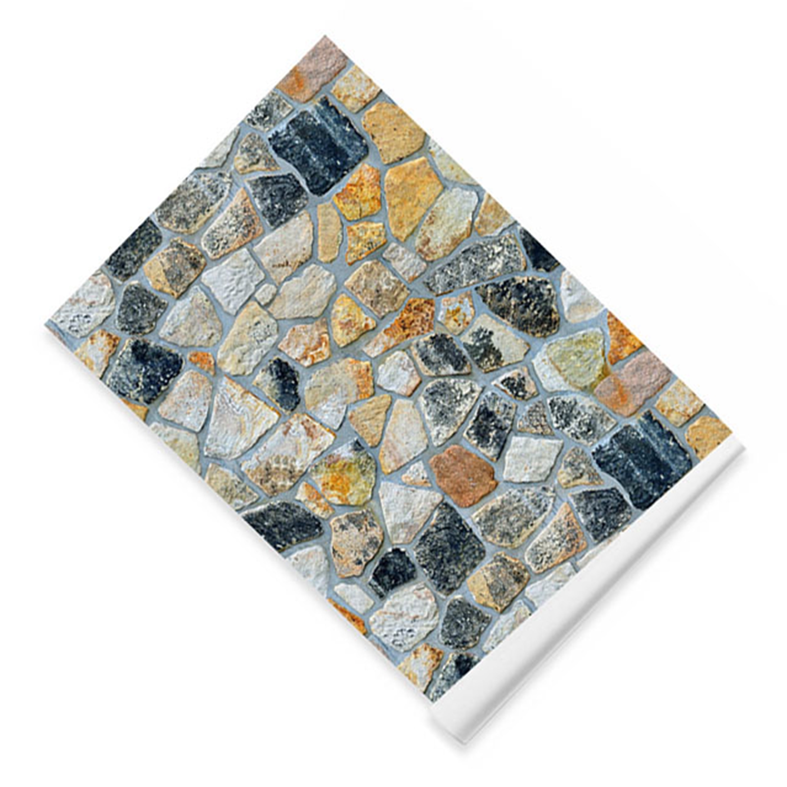 45 Cm X 10 M Steinimitat-tapete, Wandaufkleber Mit Ziegelmaserung, Farbenfrohes Felsmuster